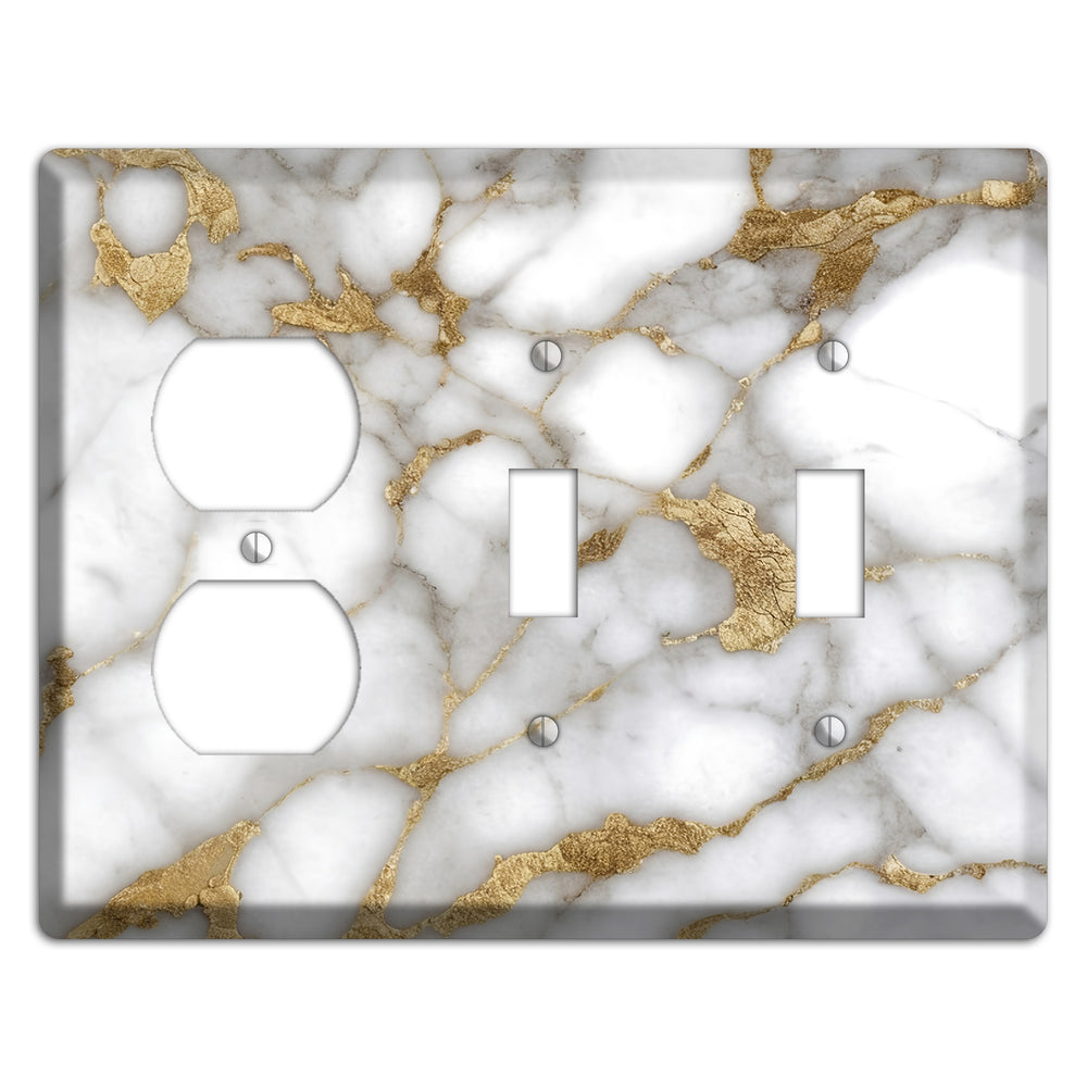 Twine Marble Duplex / 2 Toggle Wallplate
