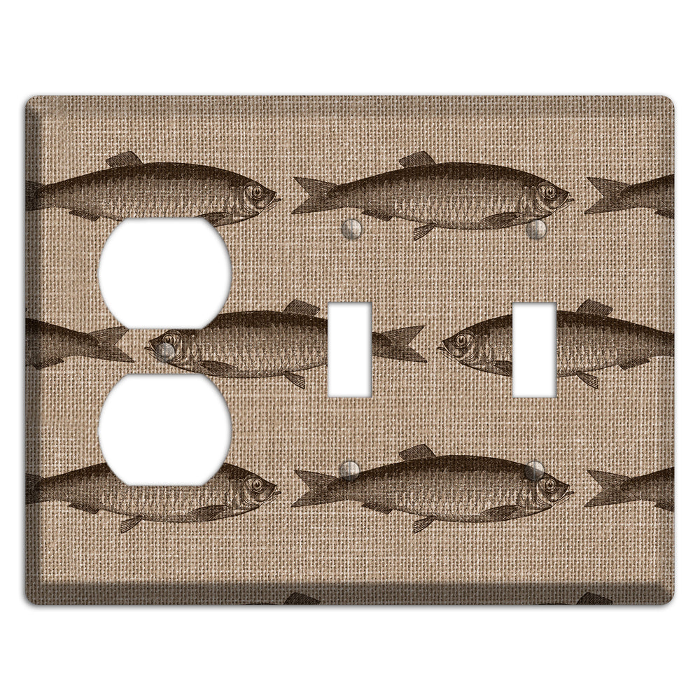 Shoal Sketch Duplex / 2 Toggle Wallplate