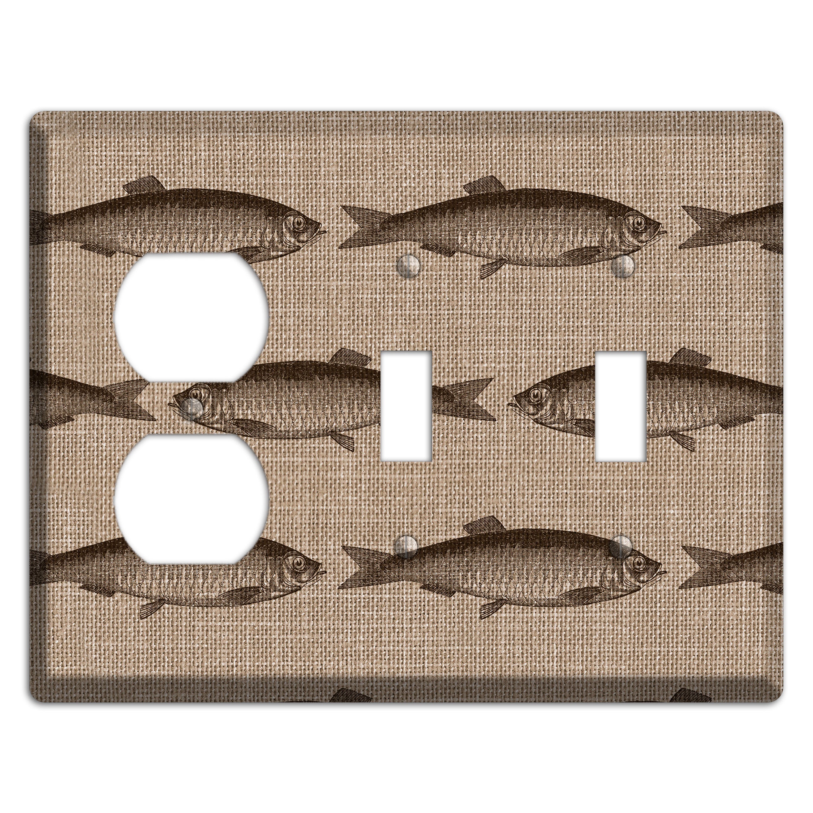 Shoal Sketch Duplex / 2 Toggle Wallplate