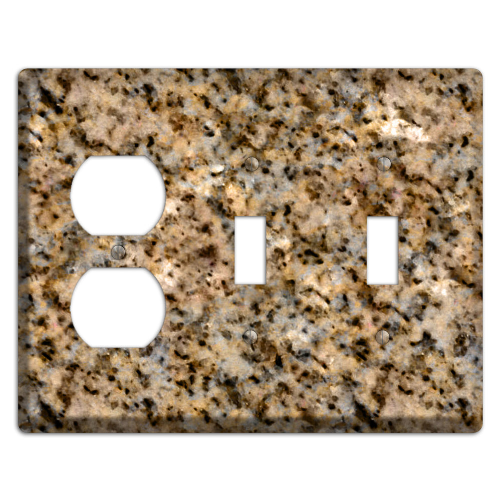 Giallo Ornamental Granite Duplex / 2 Toggle Wallplate