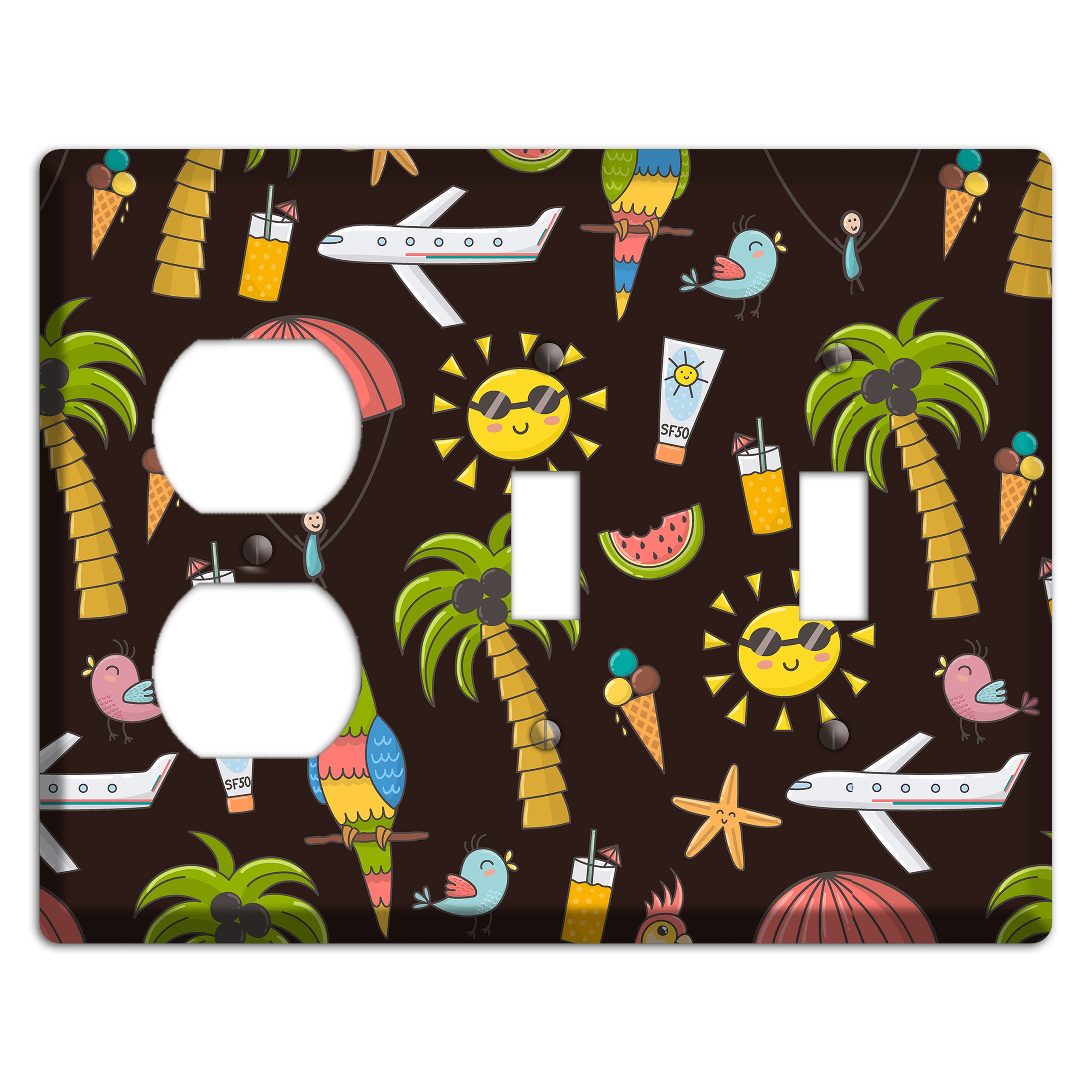 Sunset Tropics Duplex / 2 Toggle Wallplate