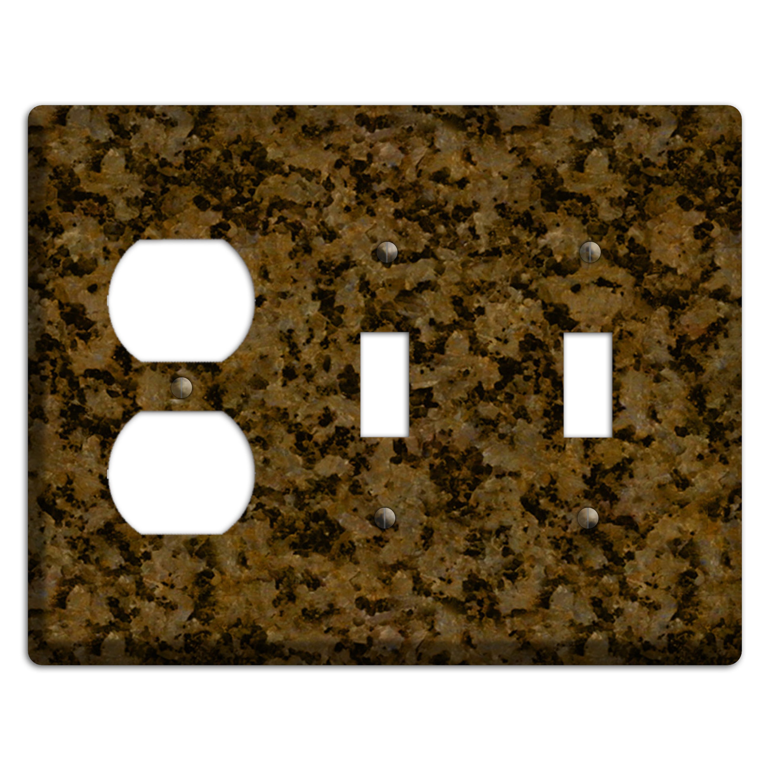 Tropic Brown Granite Duplex / 2 Toggle Wallplate
