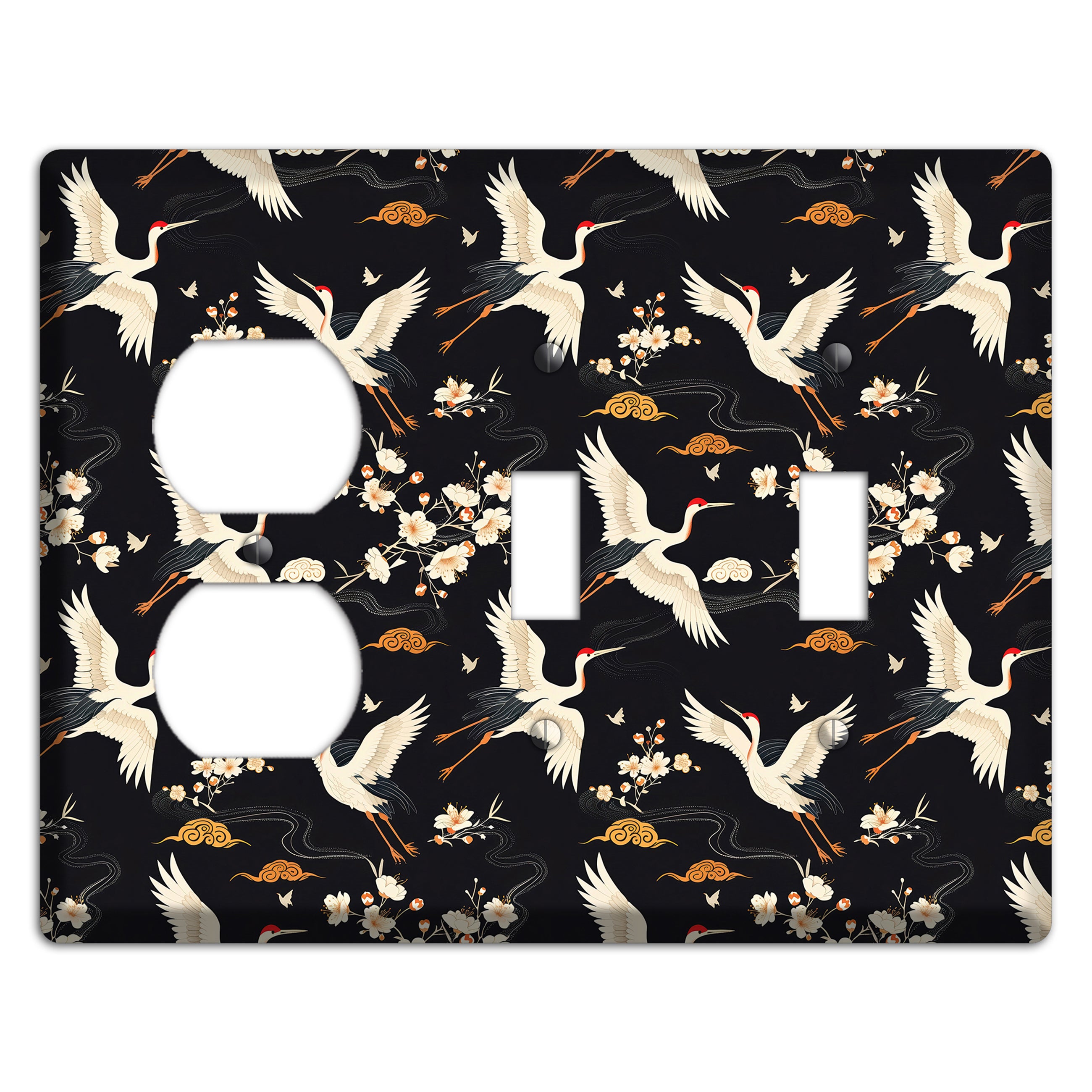 Obsidian Crane Nocturne Duplex / 2 Toggle Wallplate