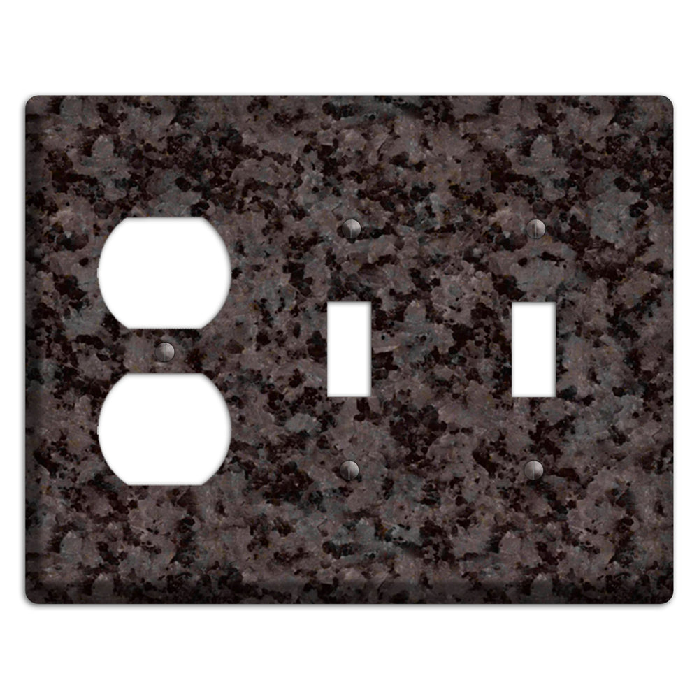 Coffee Brown Granite Duplex / 2 Toggle Wallplate