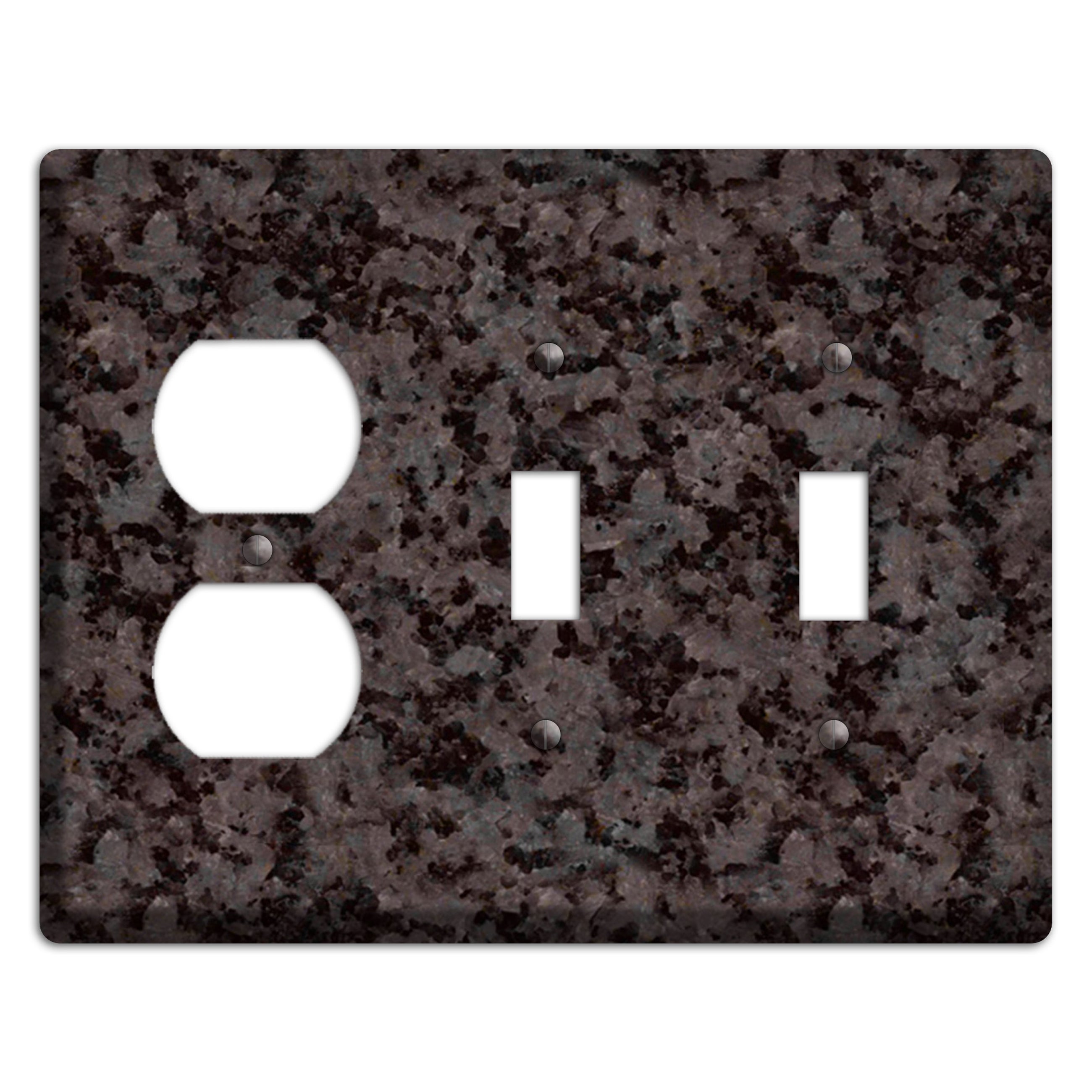 Coffee Brown Granite Duplex / 2 Toggle Wallplate