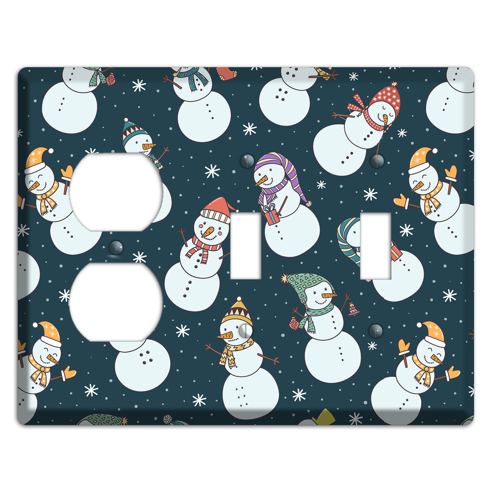 Snowman Celebration Duplex / 2 Toggle Wallplate