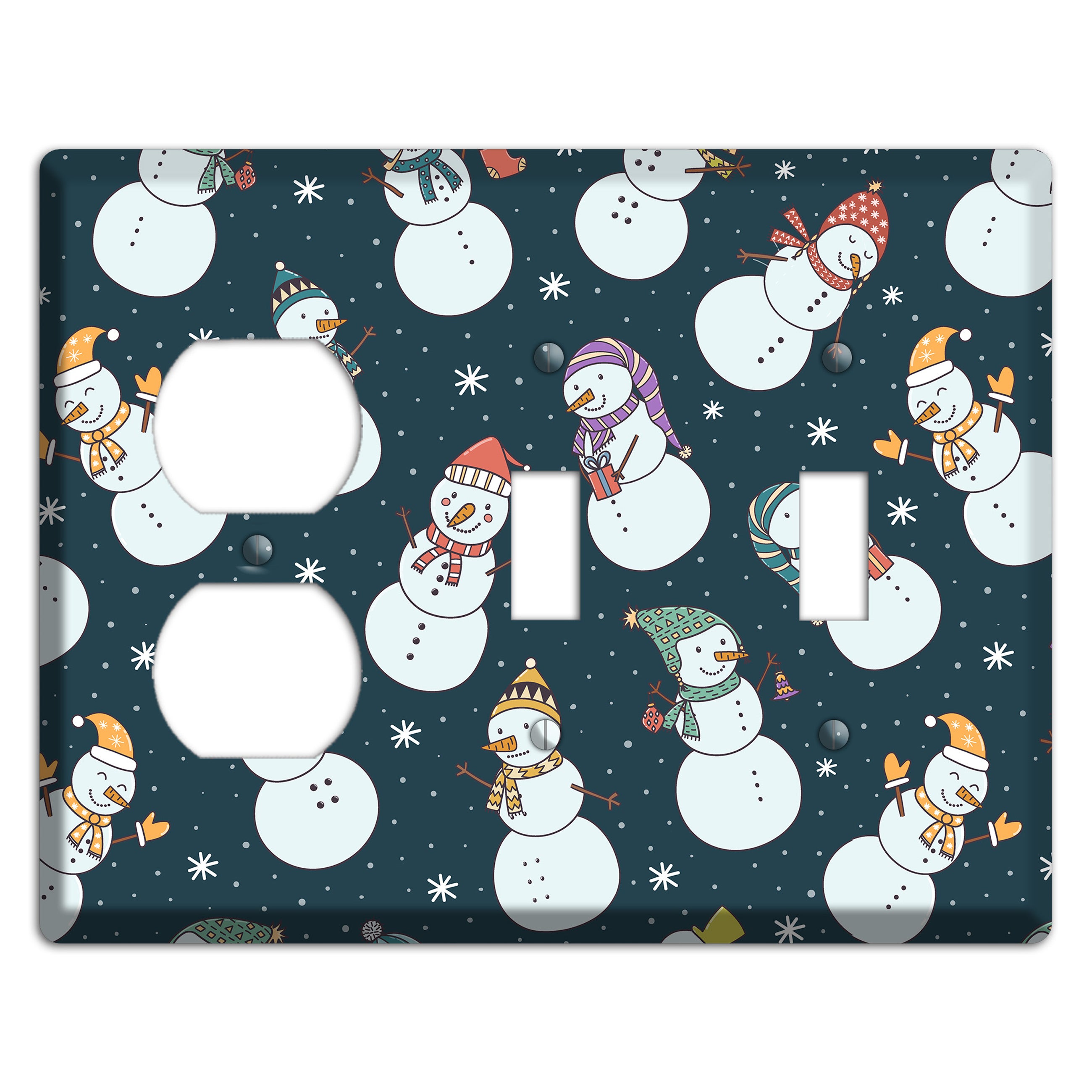 Snowman Celebration Duplex / 2 Toggle Wallplate