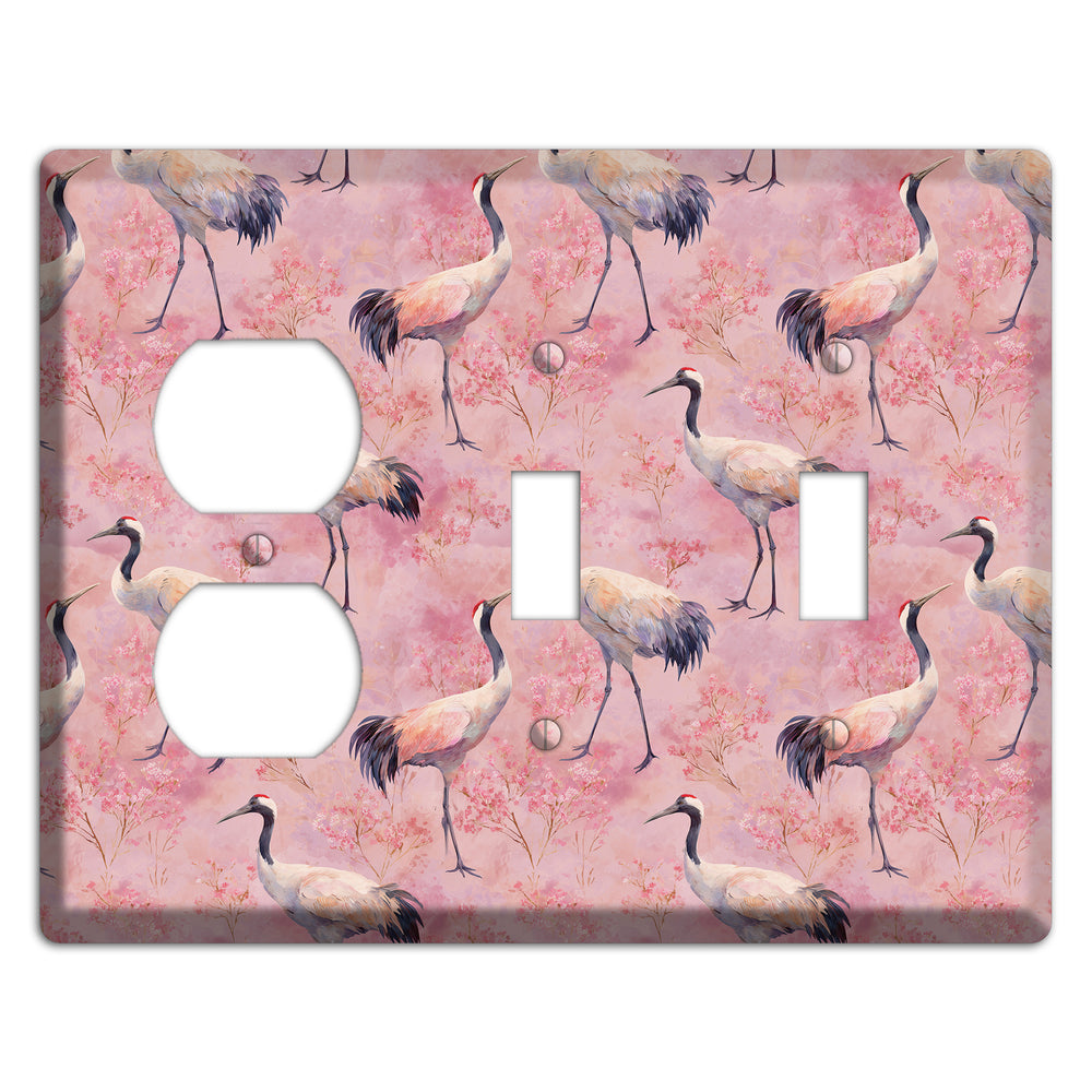 Blush Crane Reverie Duplex / 2 Toggle Wallplate