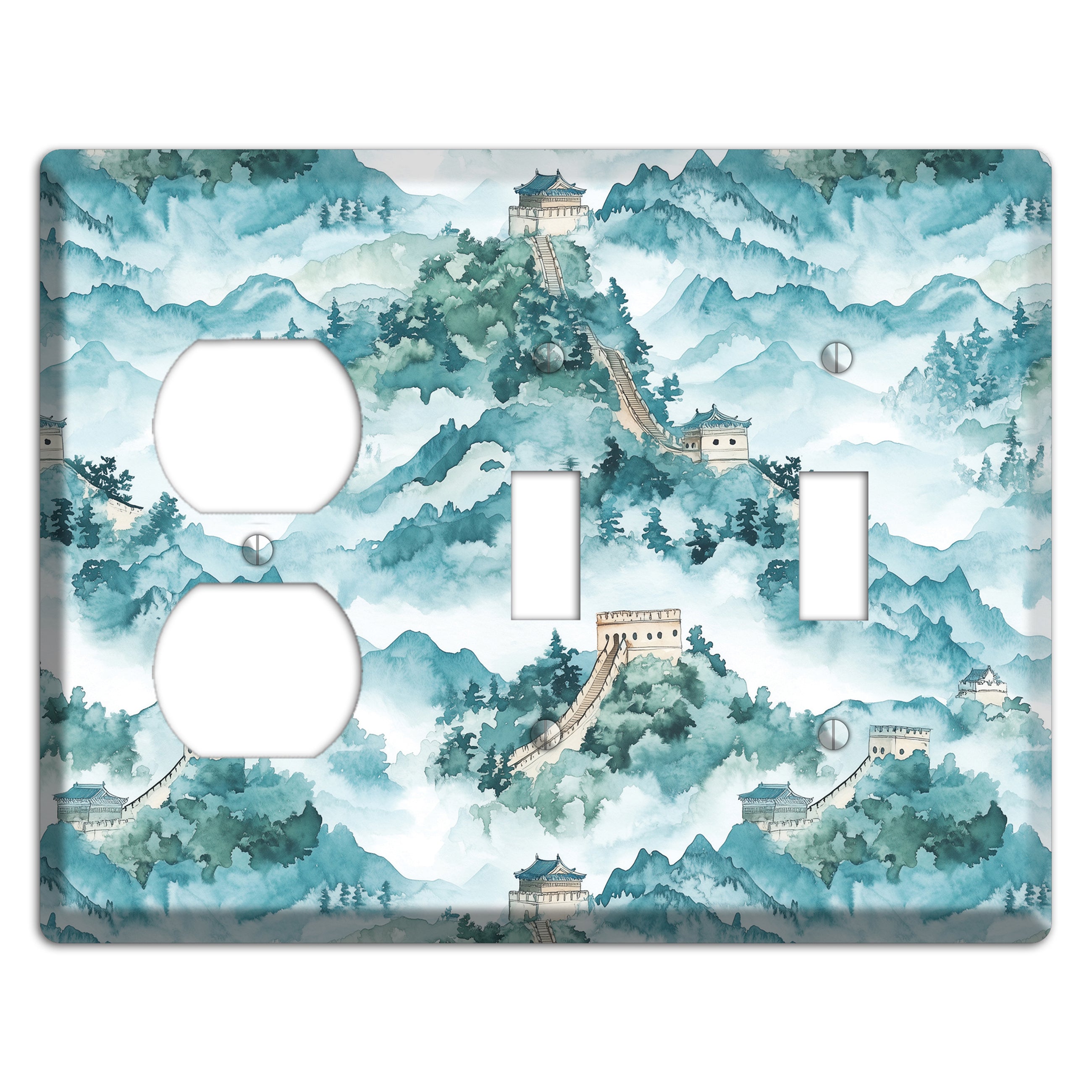 Watchtower in Mist Duplex / 2 Toggle Wallplate