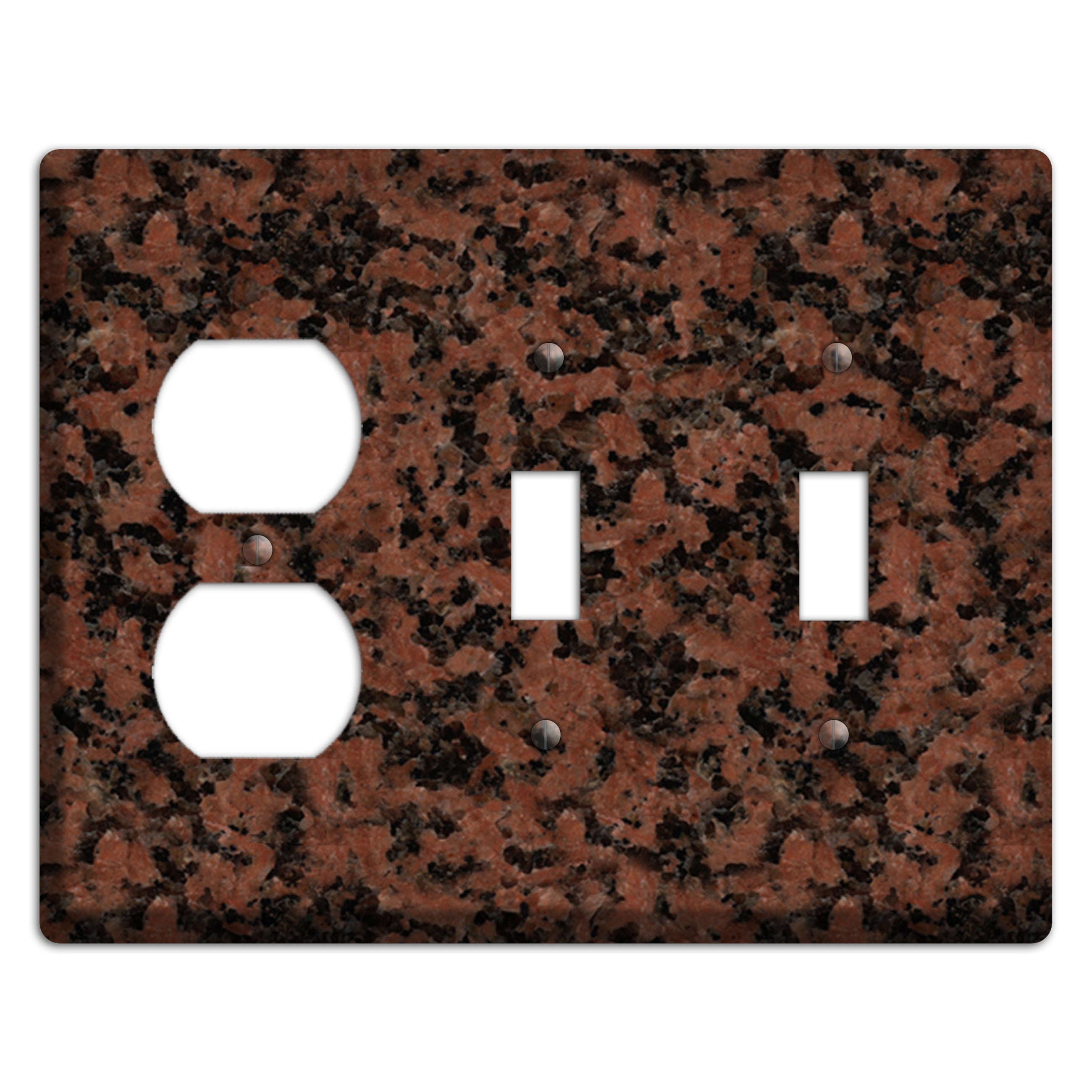 New Imperial Red Granite Duplex / 2 Toggle Wallplate