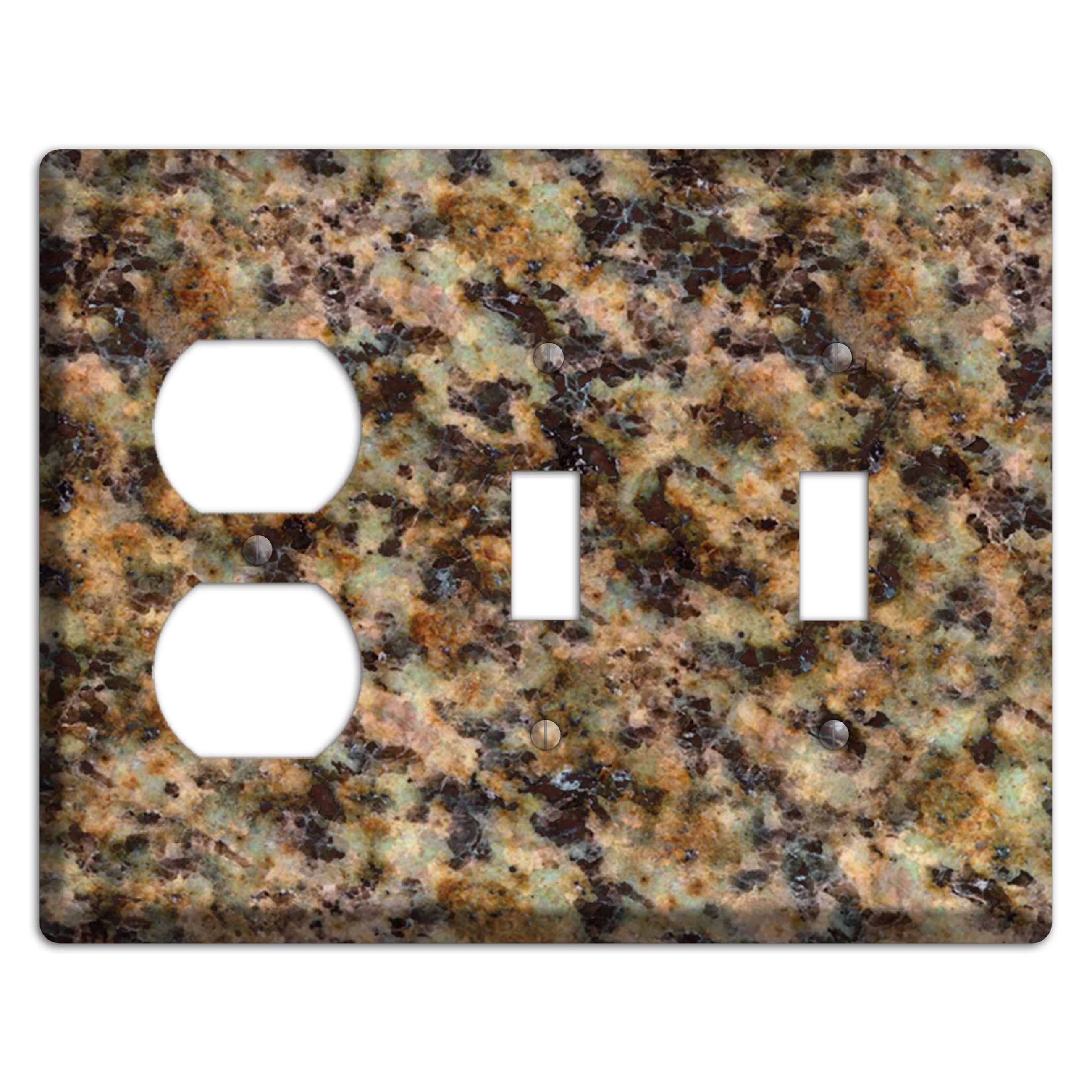 Verde Butterfly Granite Duplex / 2 Toggle Wallplate