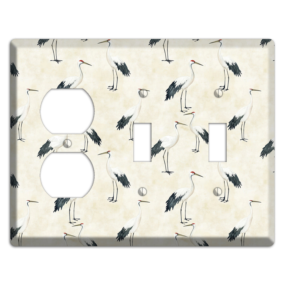 Pearl Crane Garden Duplex / 2 Toggle Wallplate
