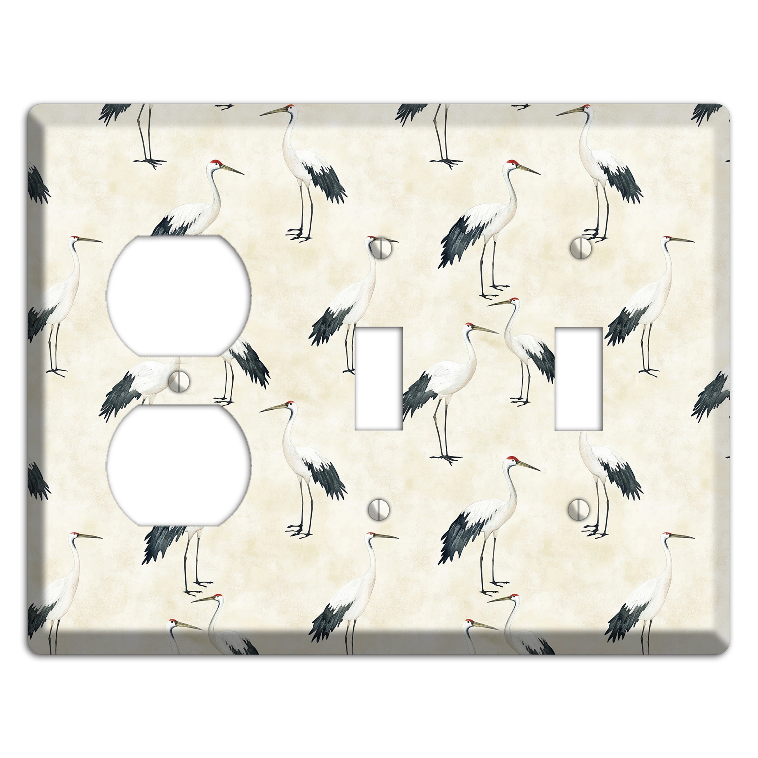 Pearl Crane Garden Duplex / 2 Toggle Wallplate