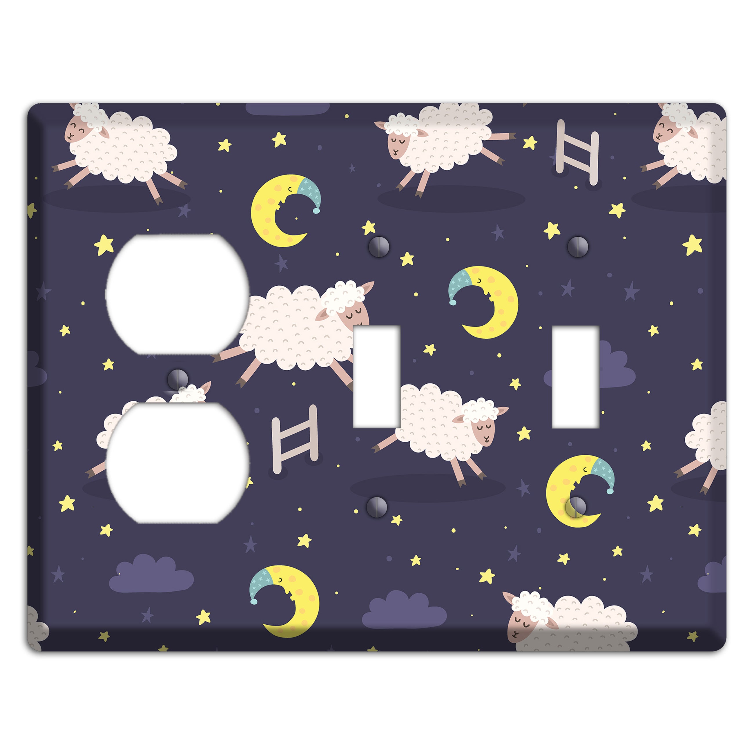 Counting Sheep Duplex / 2 Toggle Wallplate