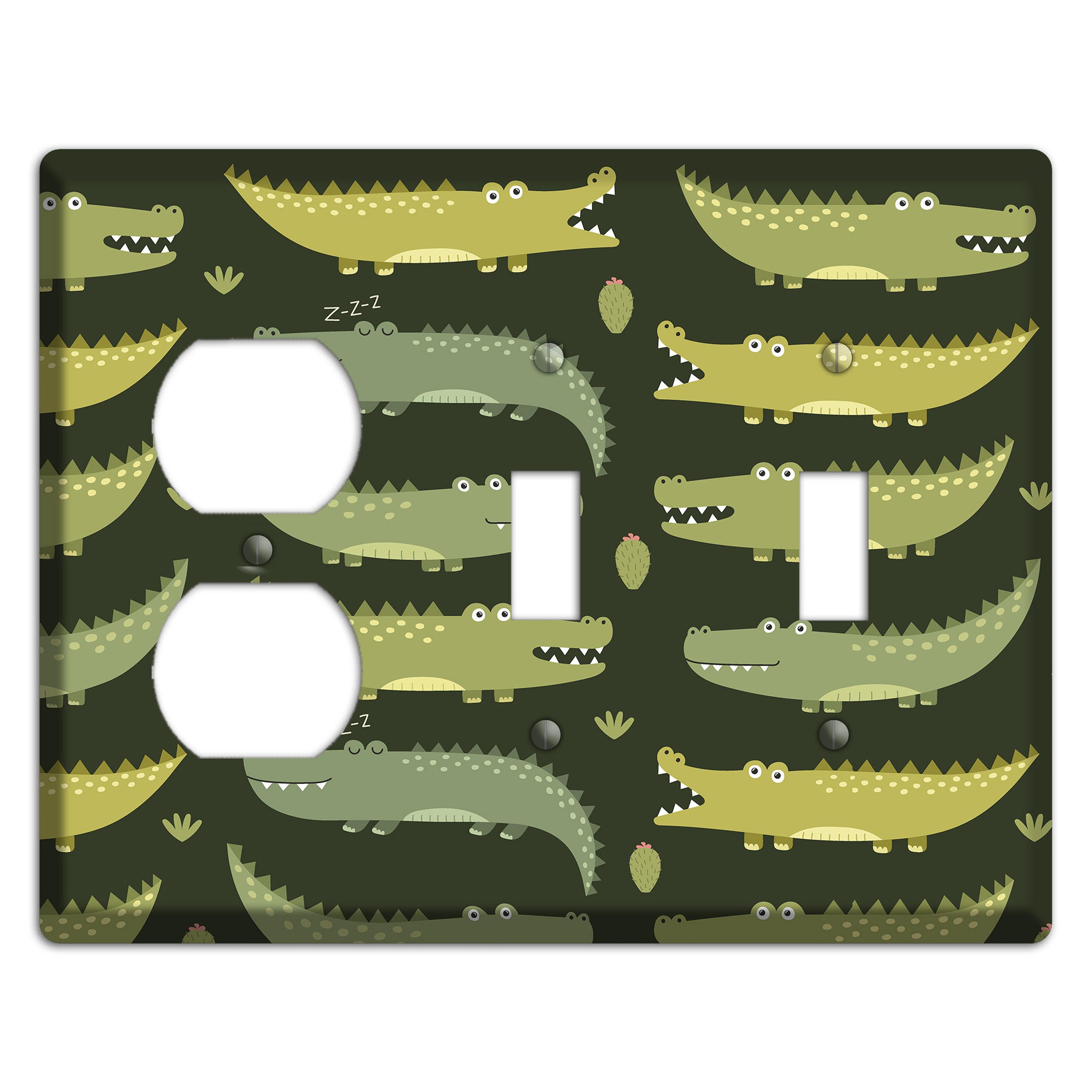 Sleepy Croc Parade Duplex / 2 Toggle Wallplate