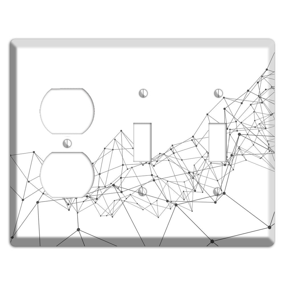 Fractured Cartography Duplex / 2 Toggle Wallplate