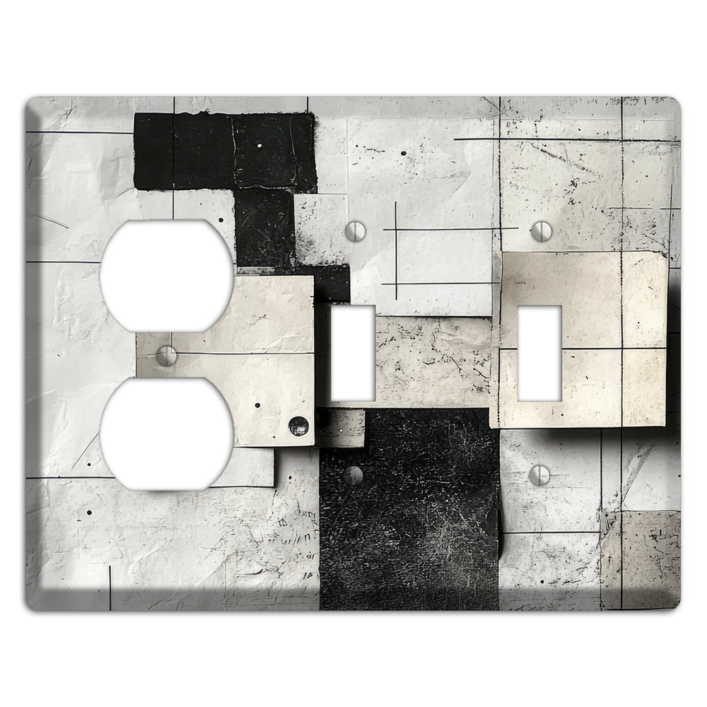 Torn Blueprint Collage Duplex / 2 Toggle Wallplate
