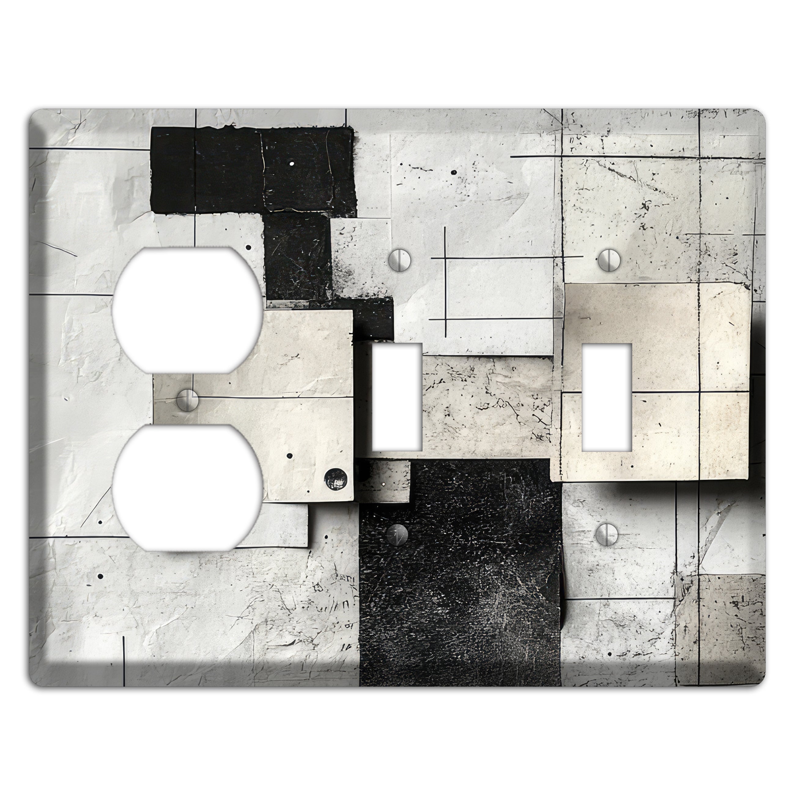 Torn Blueprint Collage Duplex / 2 Toggle Wallplate