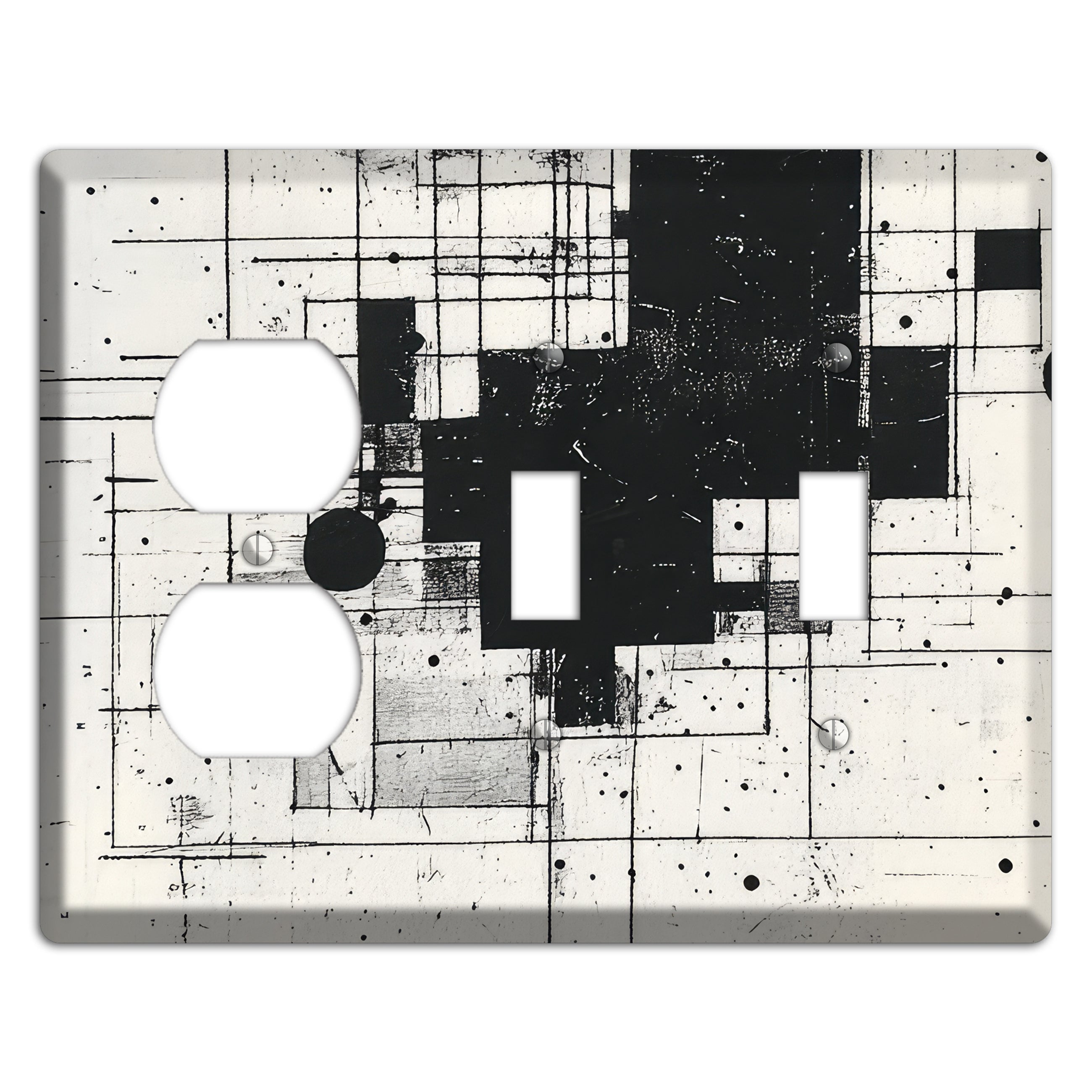 Drafting Ghost Grid Duplex / 2 Toggle Wallplate