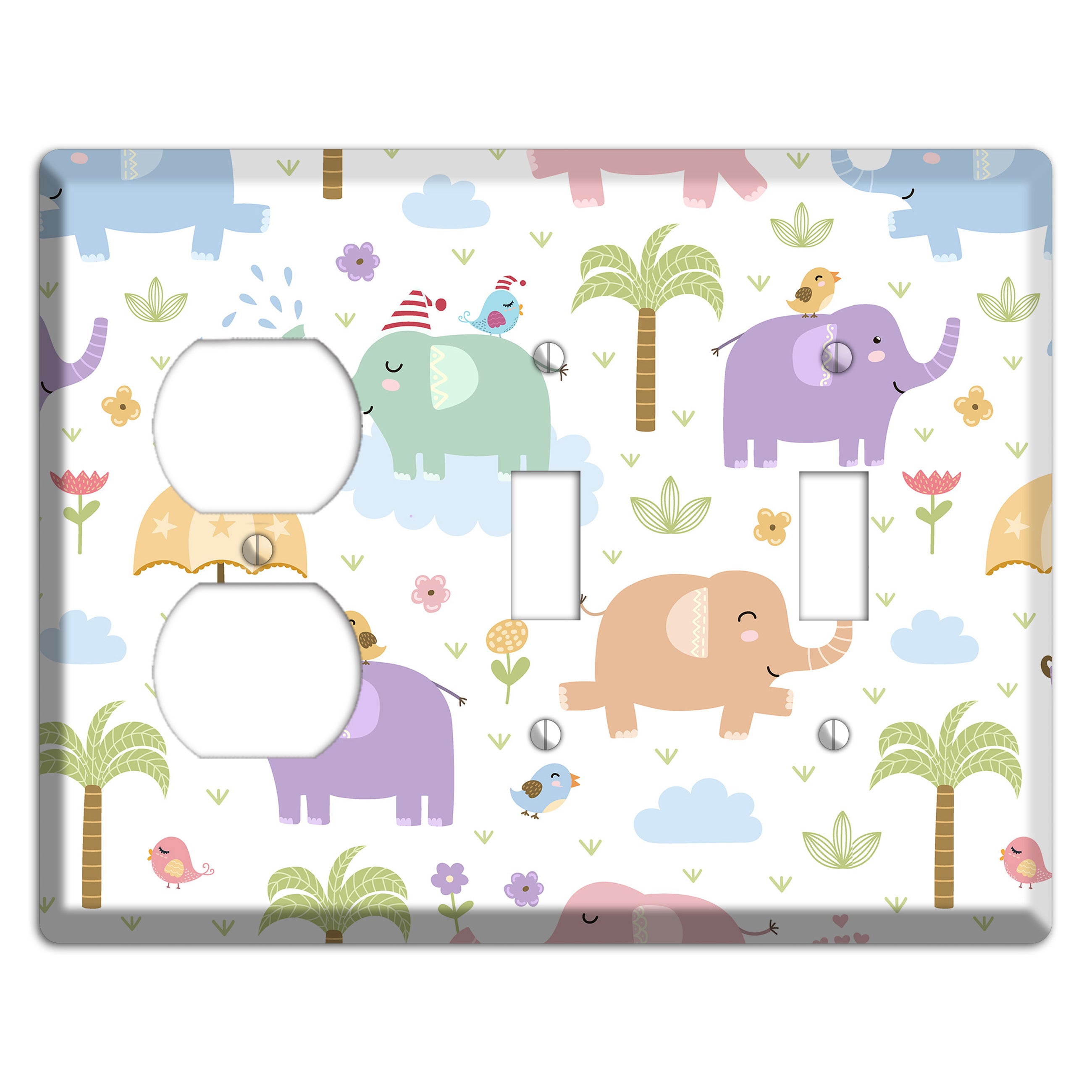 Elephant Dreams Duplex / 2 Toggle Wallplate