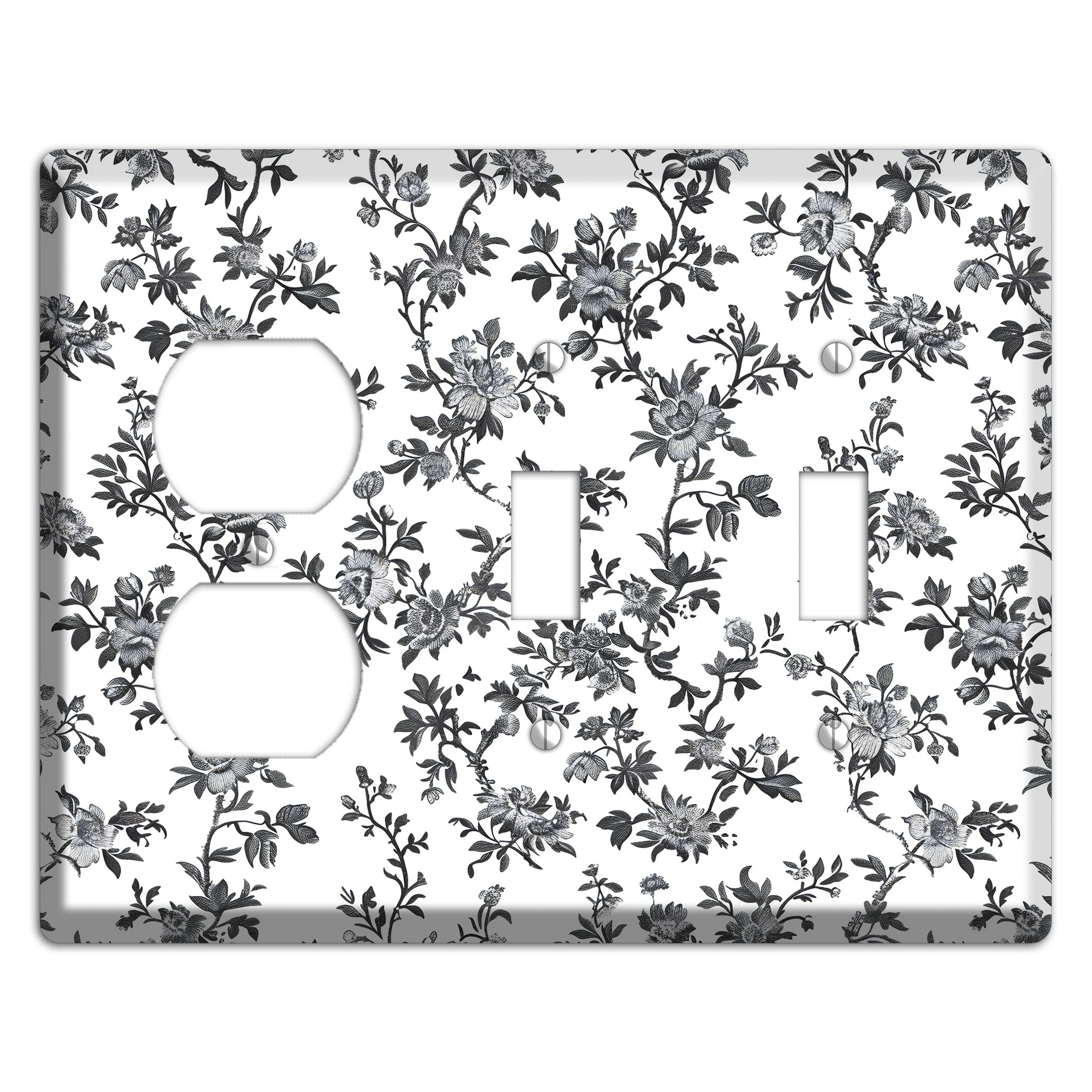 Ink & Ivory Trellis Duplex / 2 Toggle Wallplate