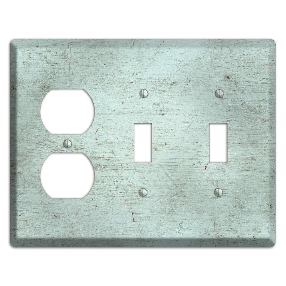 Weathered Teal Deck Duplex / 2 Toggle Wallplate