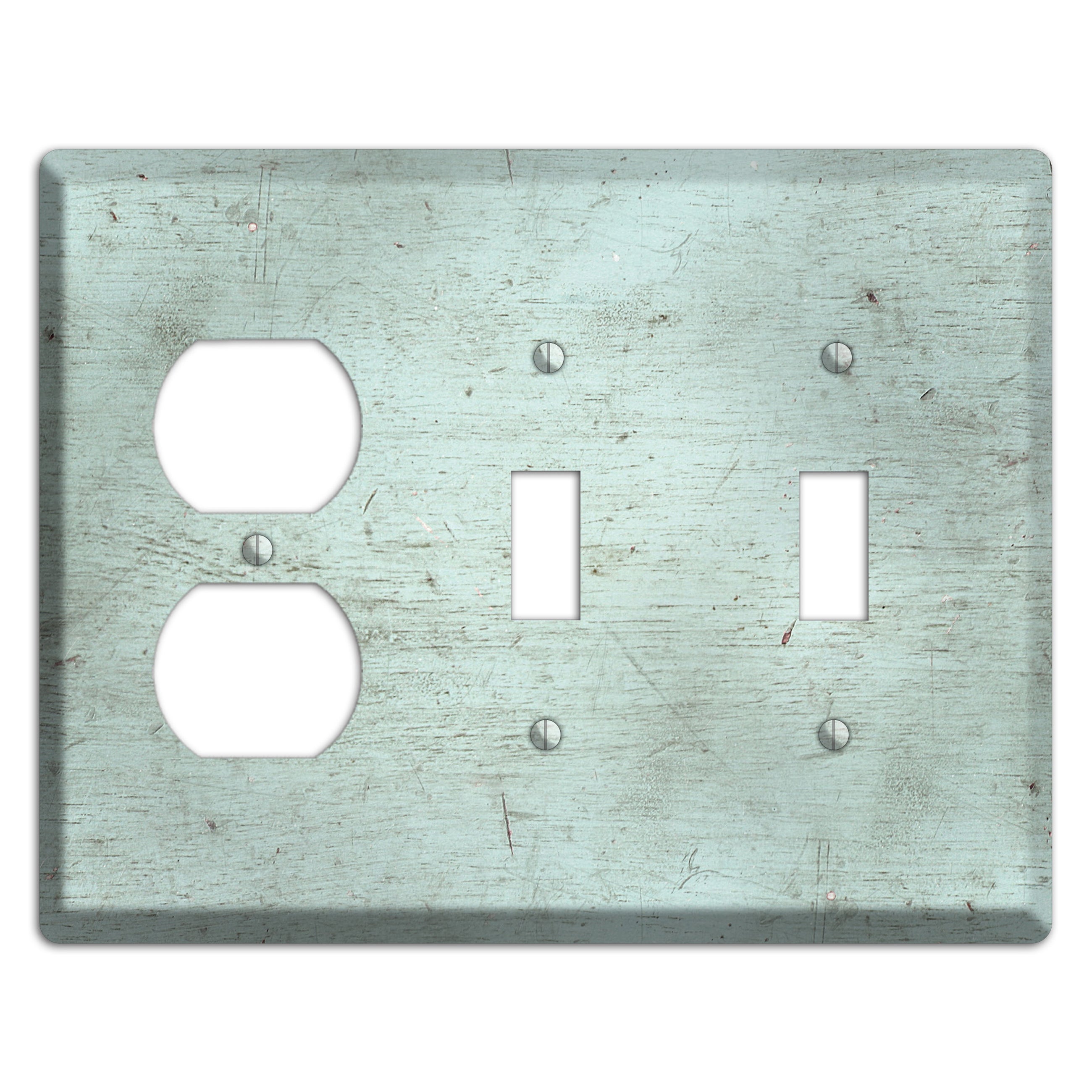 Weathered Teal Deck Duplex / 2 Toggle Wallplate