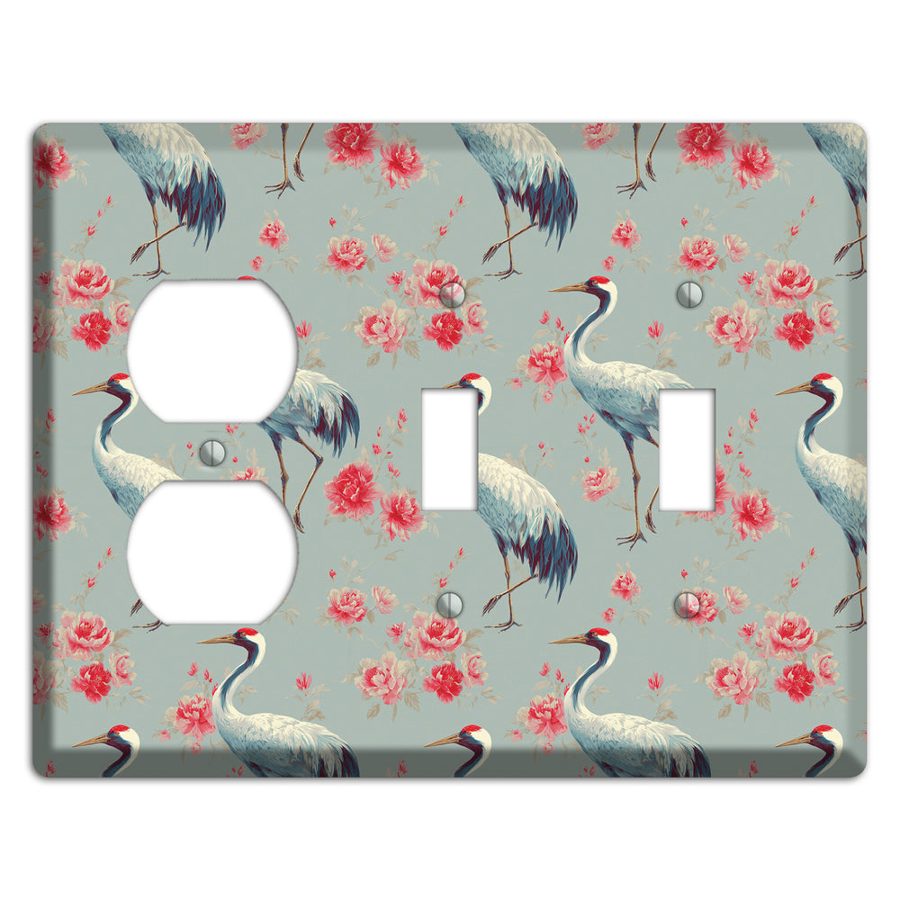 Rose Mist Vigil Duplex / 2 Toggle Wallplate