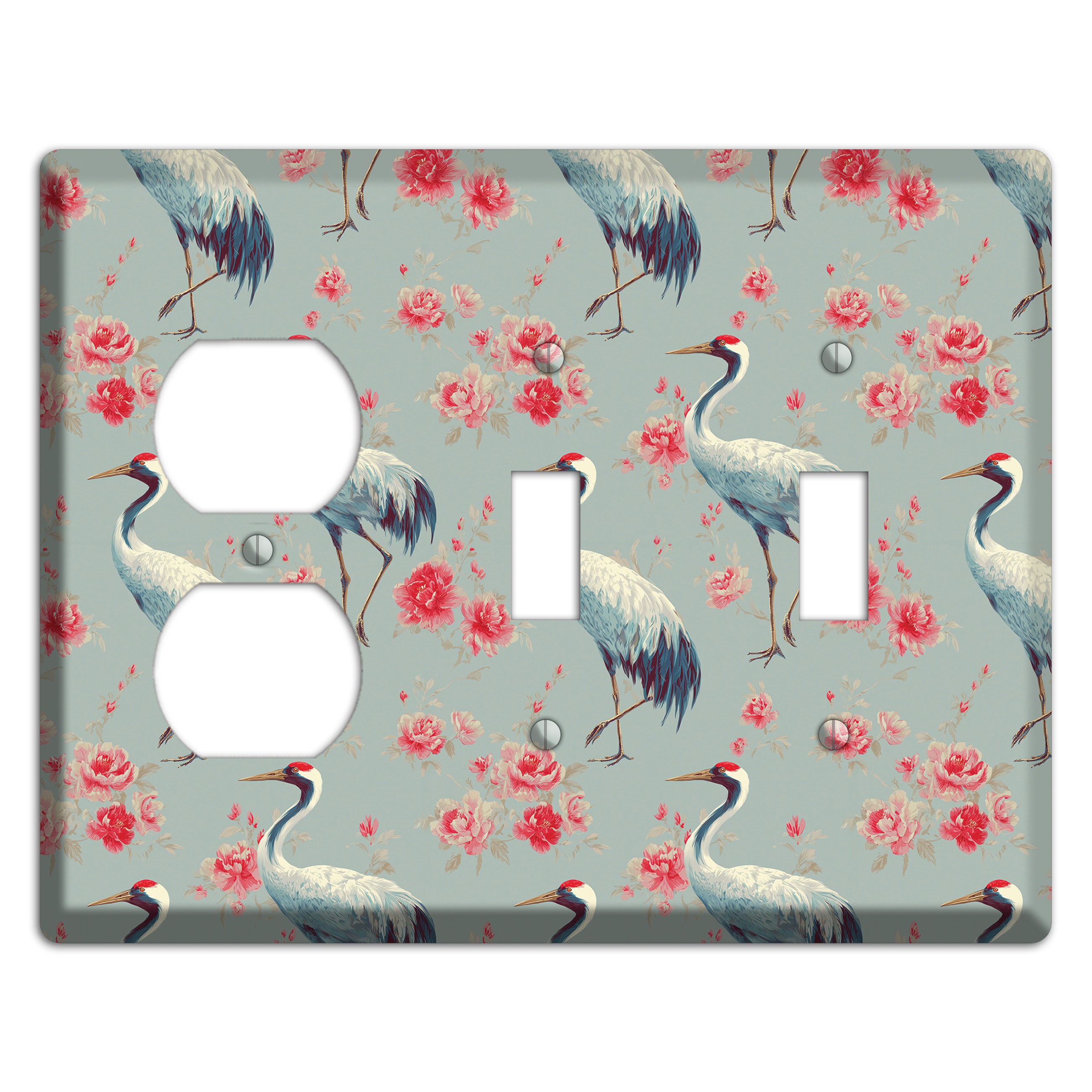Rose Mist Vigil Duplex / 2 Toggle Wallplate