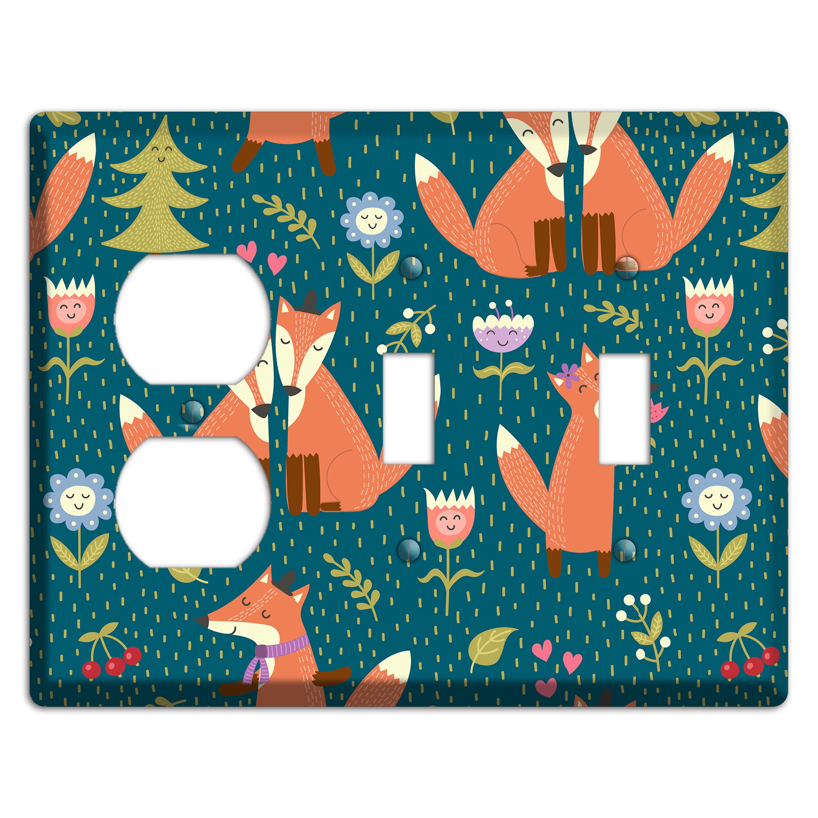 Fox Garden Love Duplex / 2 Toggle Wallplate