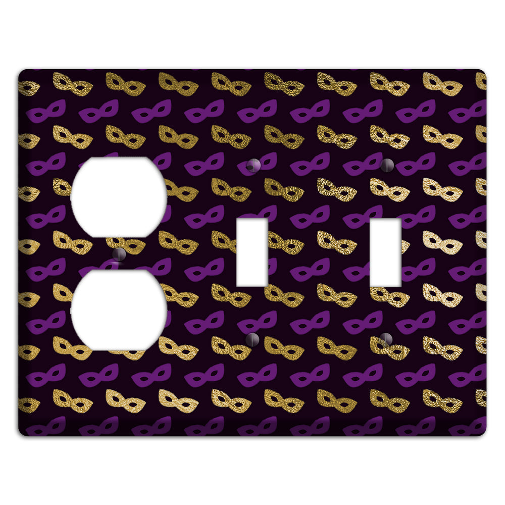 Midnight Masque Duplex / 2 Toggle Wallplate