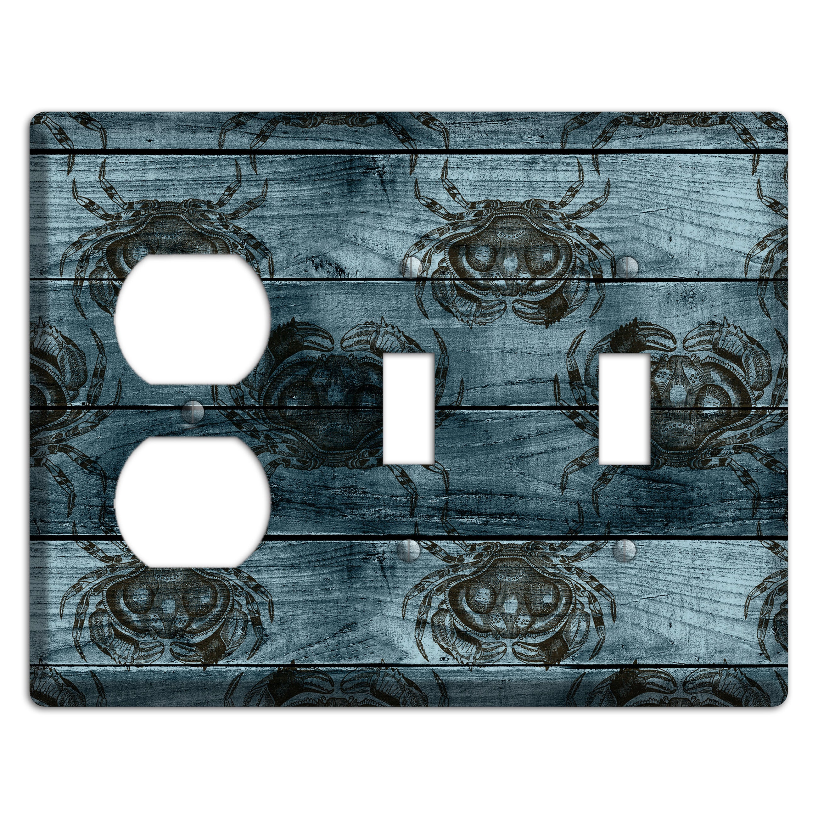 Crabby Waters Duplex / 2 Toggle Wallplate