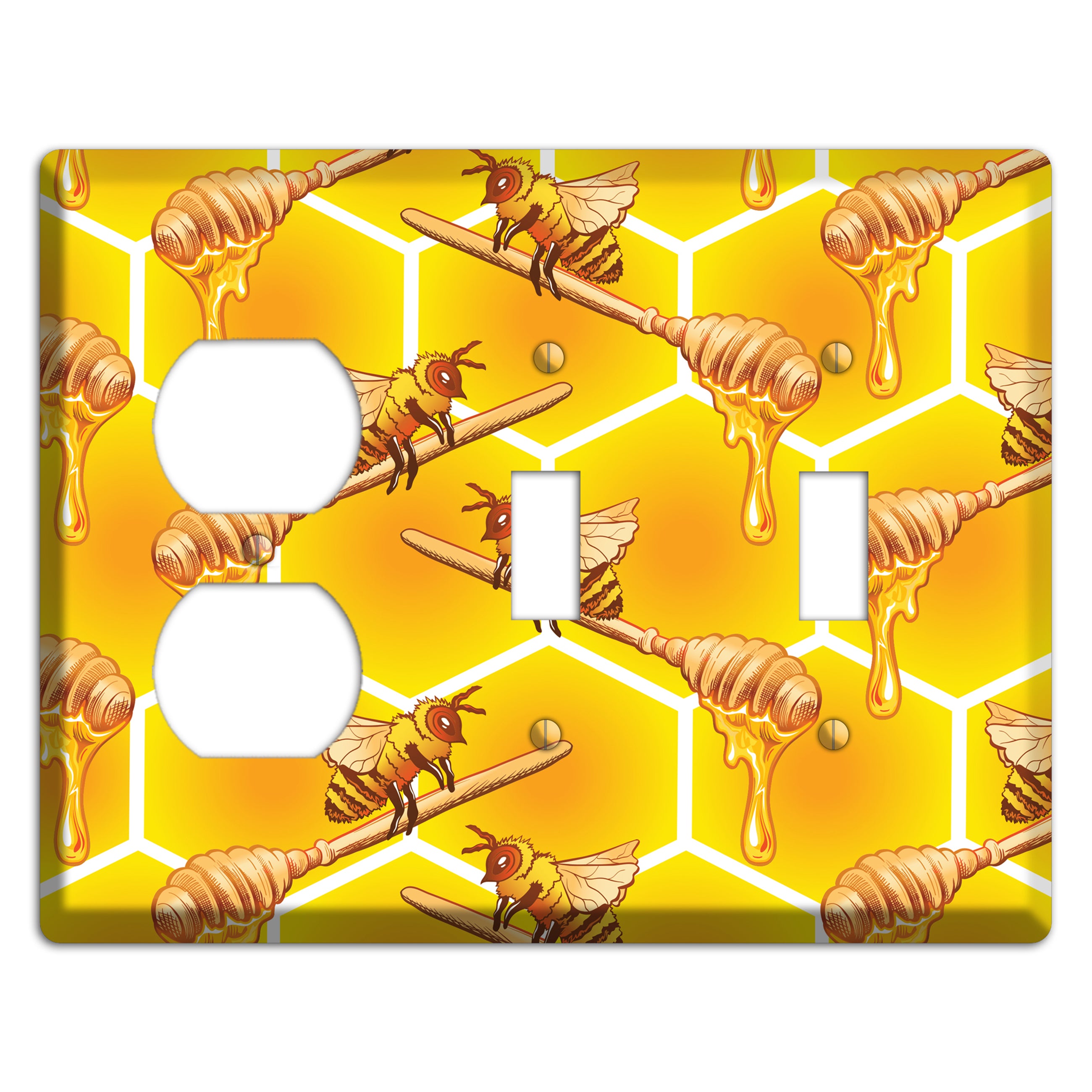 Golden Hive Ritual Duplex / 2 Toggle Wallplate