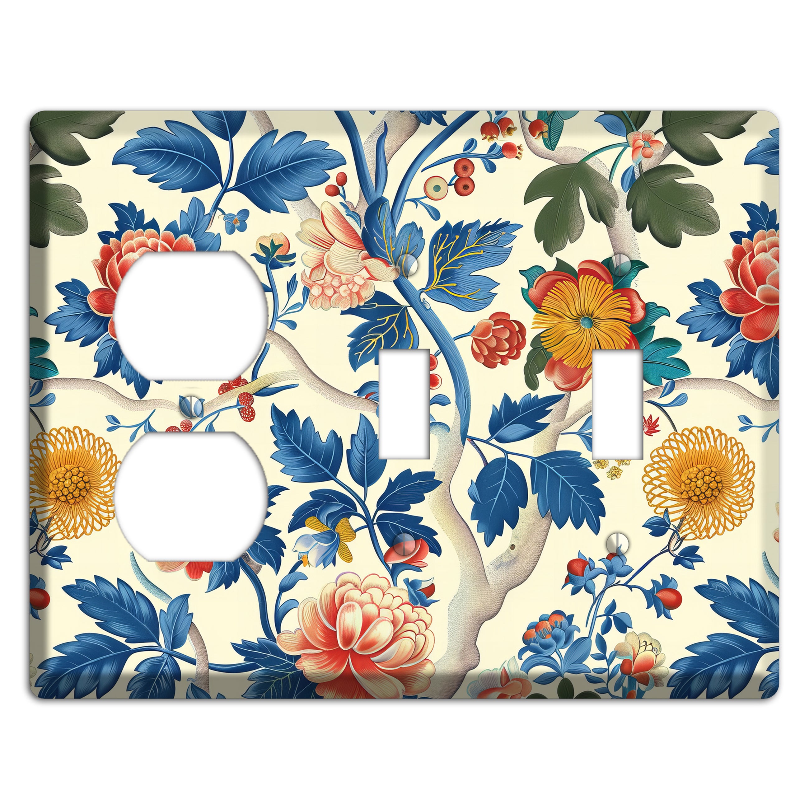 Porcelain Garden Riot Duplex / 2 Toggle Wallplate