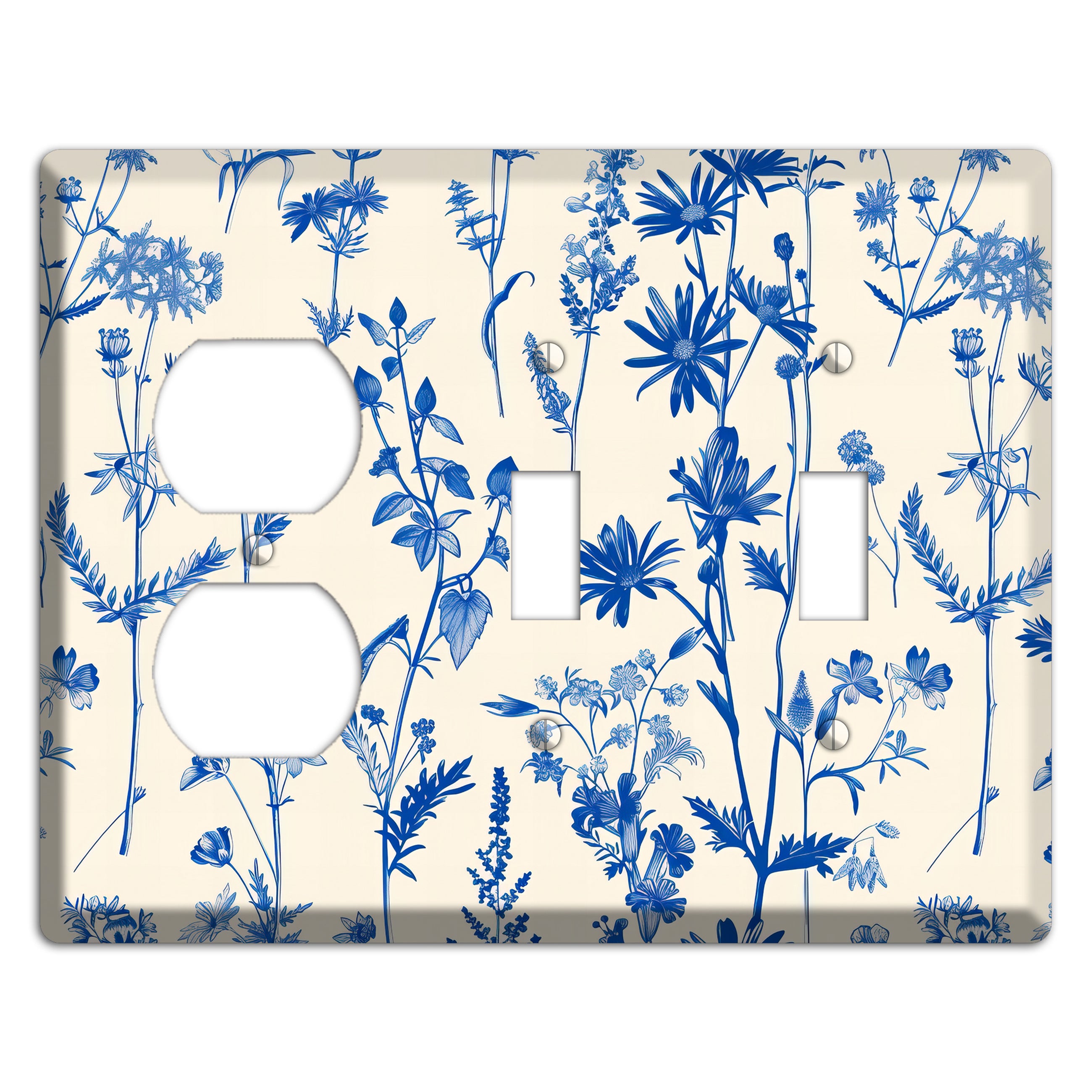 Meadow in Ink Duplex / 2 Toggle Wallplate