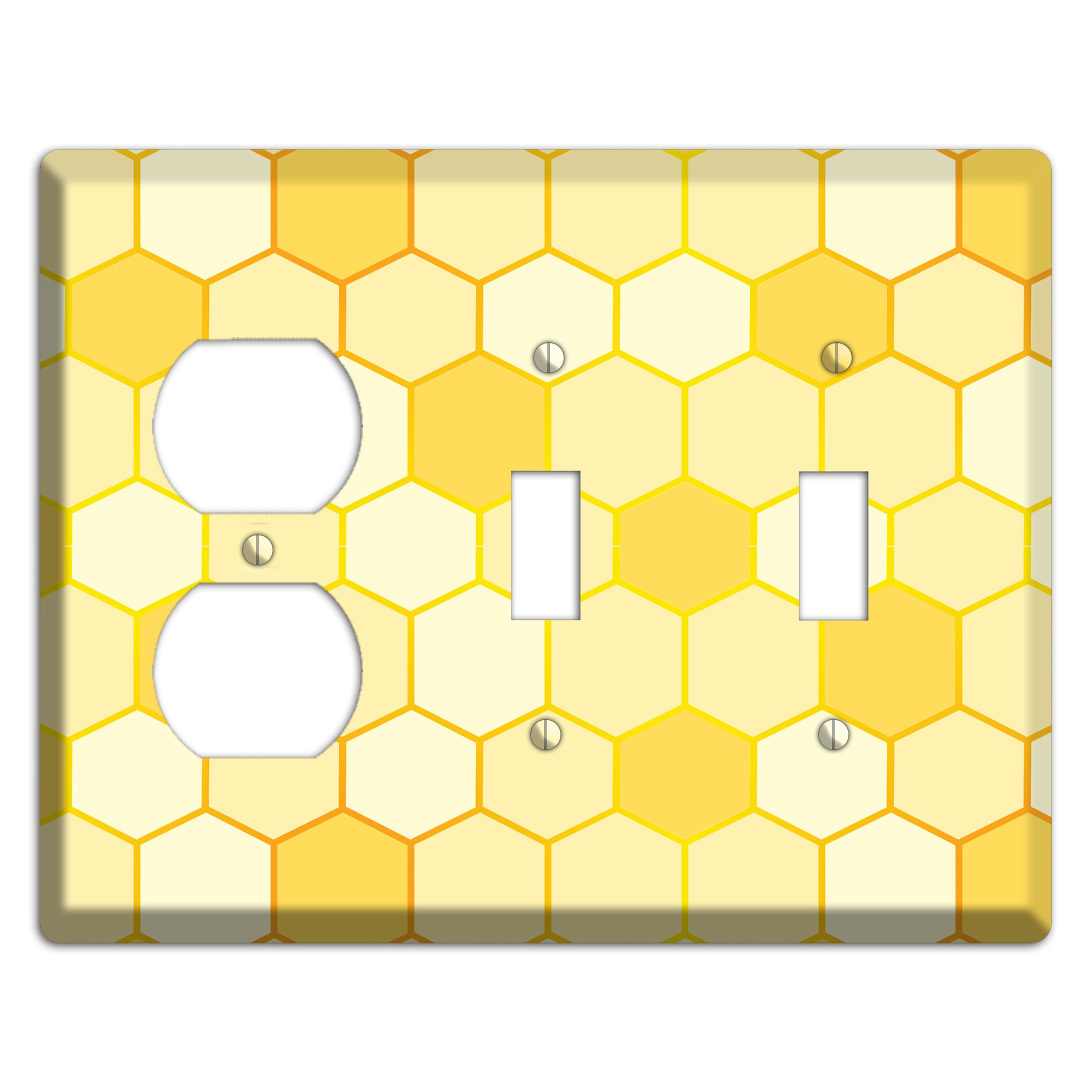 Hollow Amber Grid Duplex / 2 Toggle Wallplate