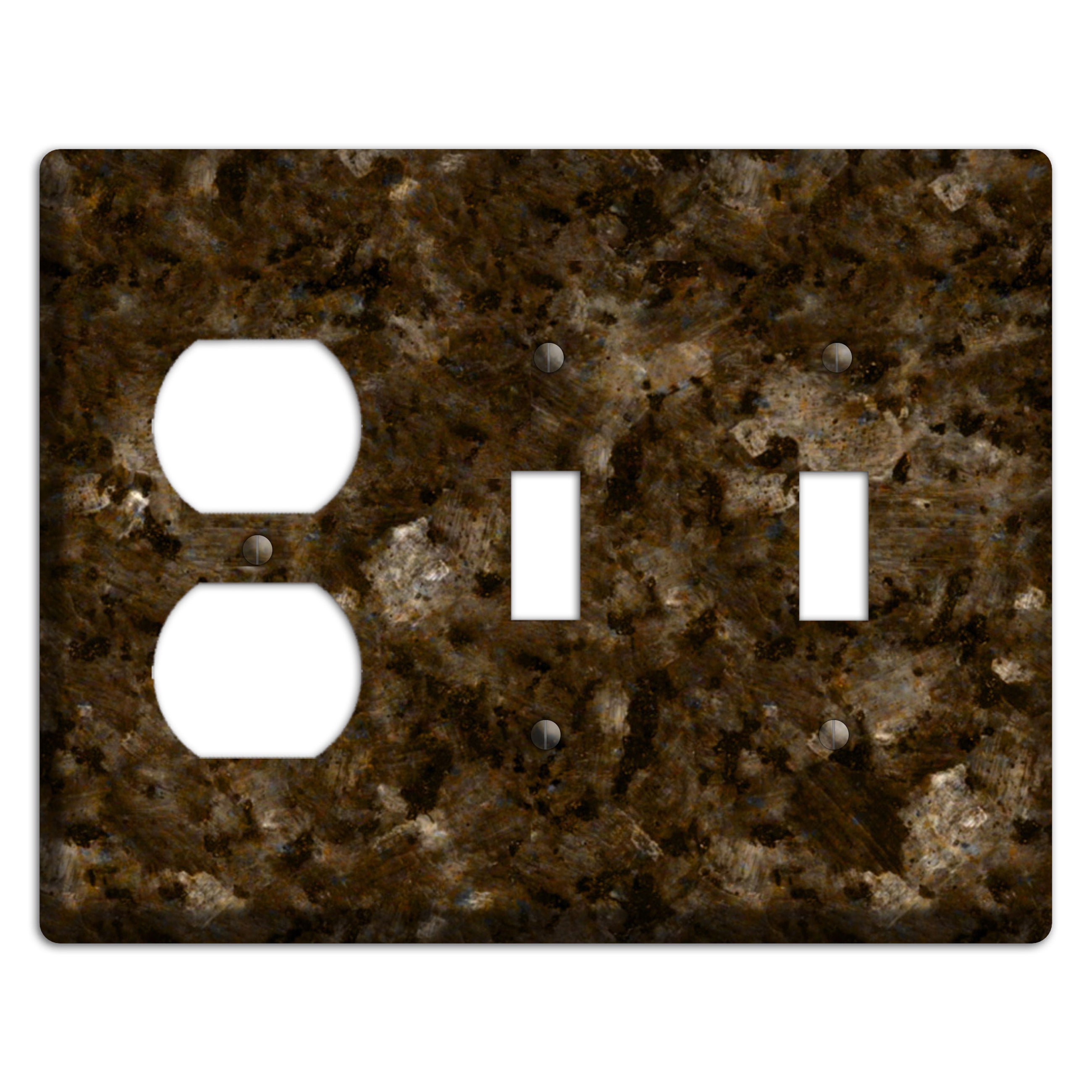 Tropical Brown Granite Duplex / 2 Toggle Wallplate