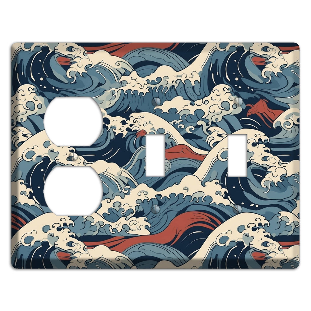 Crashing Tide Fury Duplex / 2 Toggle Wallplate