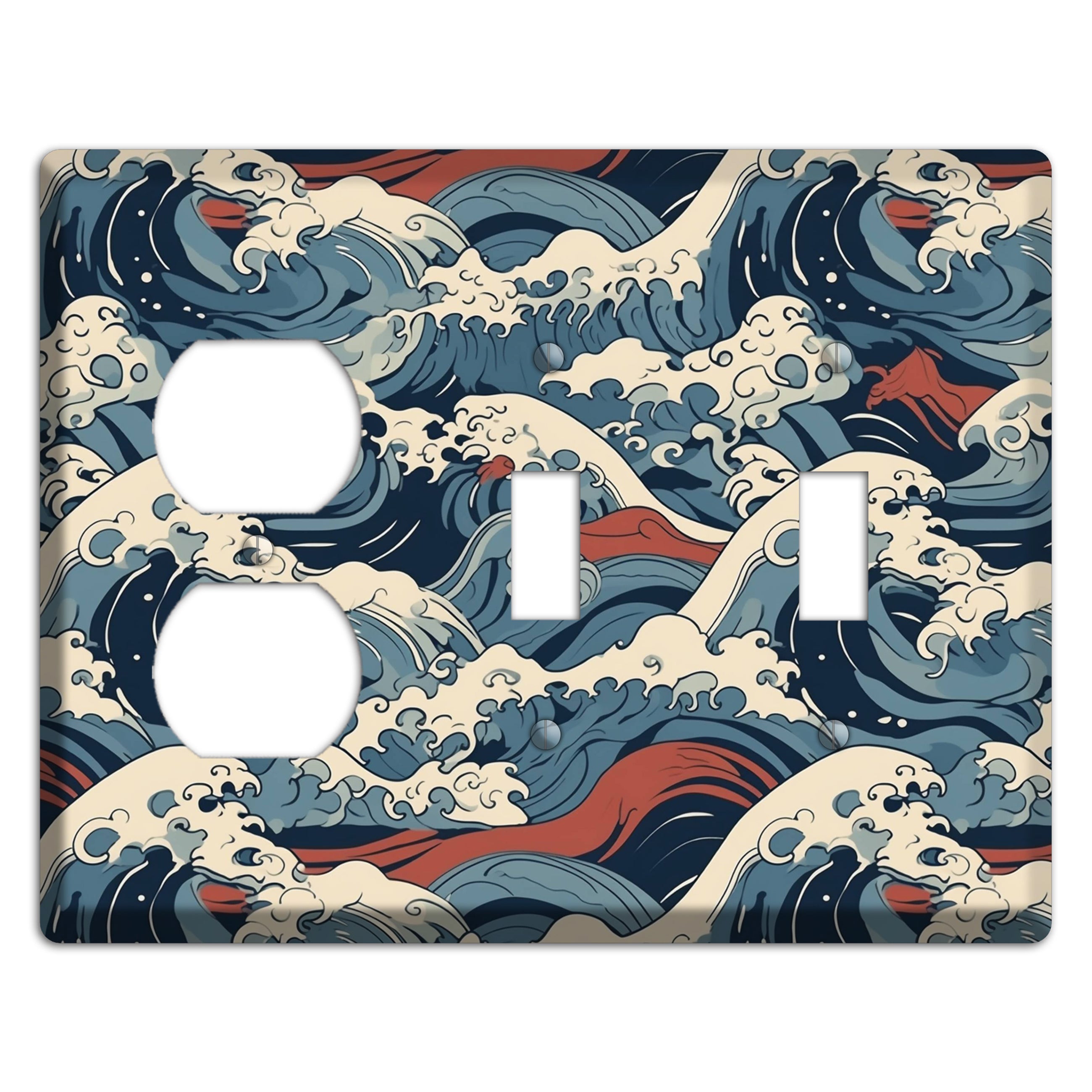Crashing Tide Fury Duplex / 2 Toggle Wallplate