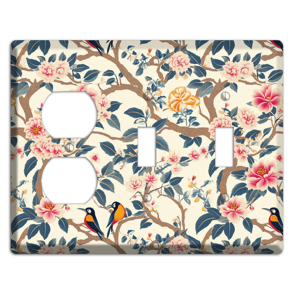 Blossom & Wing Duplex / 2 Toggle Wallplate