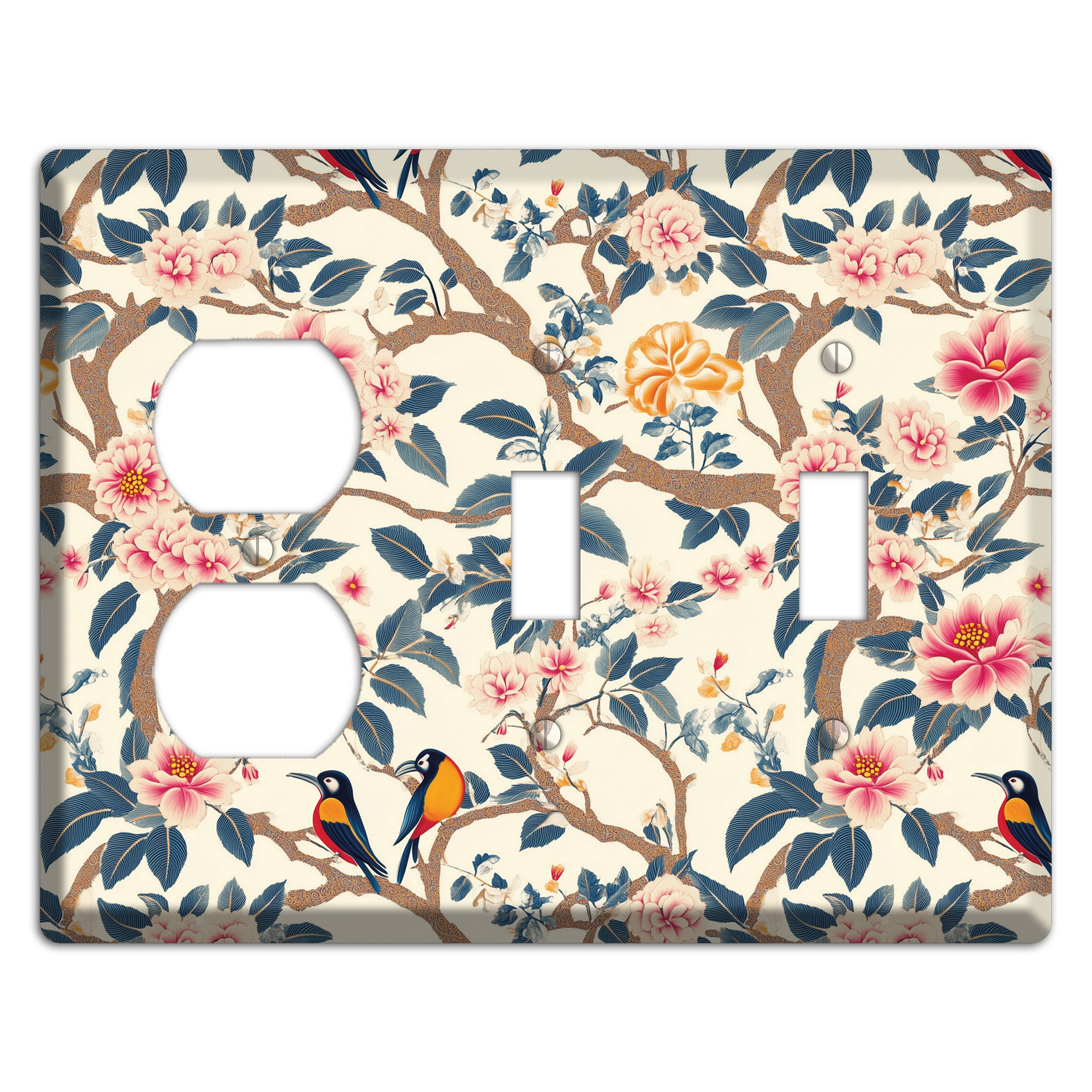 Blossom & Wing Duplex / 2 Toggle Wallplate