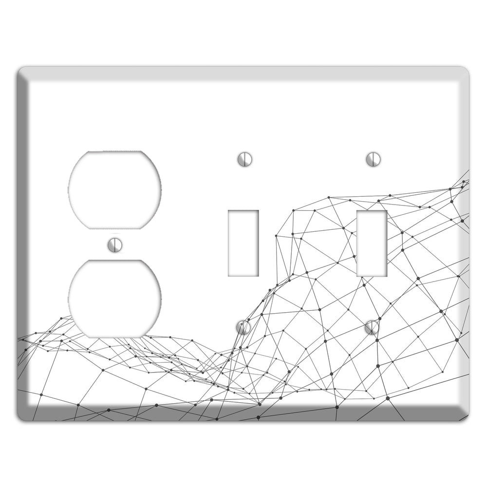 Lattice Wave Surge Duplex / 2 Toggle Wallplate