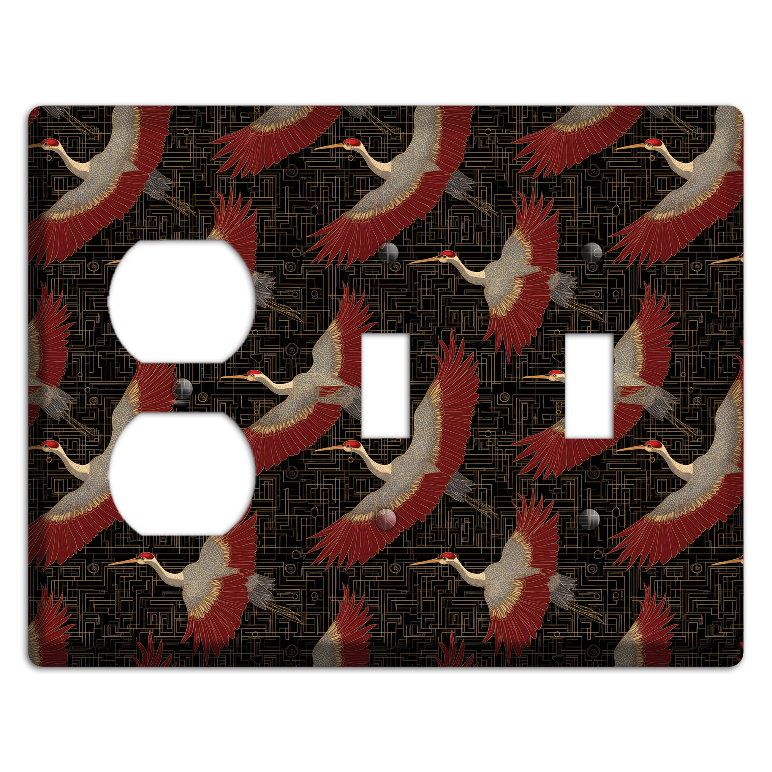 Scarlet Circuit Flight Duplex / 2 Toggle Wallplate