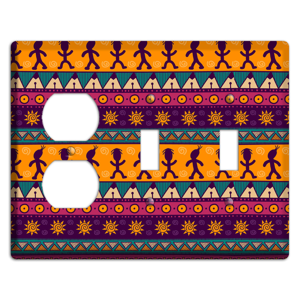 Tribal Rhythm Duplex / 2 Toggle Wallplate