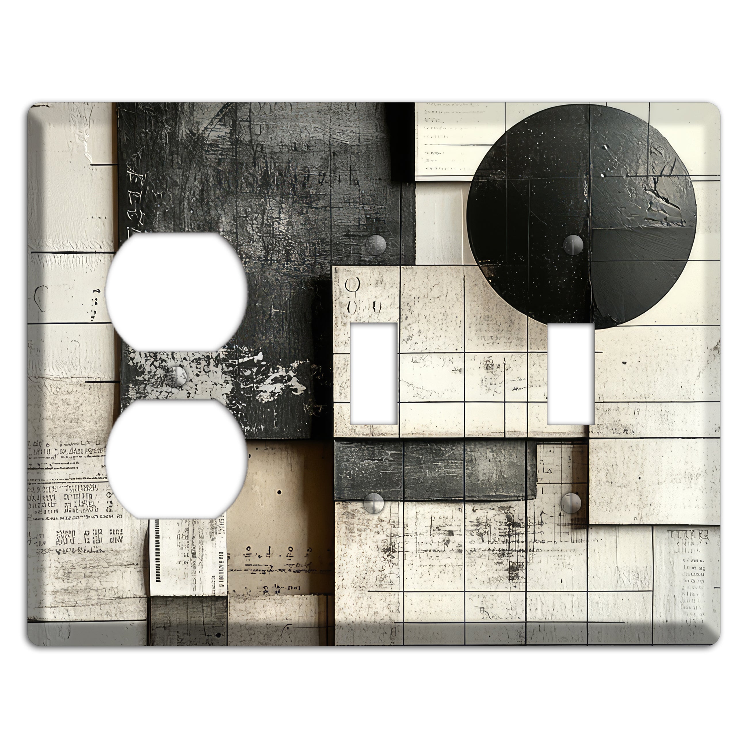 Lunar Grid Archive Duplex / 2 Toggle Wallplate