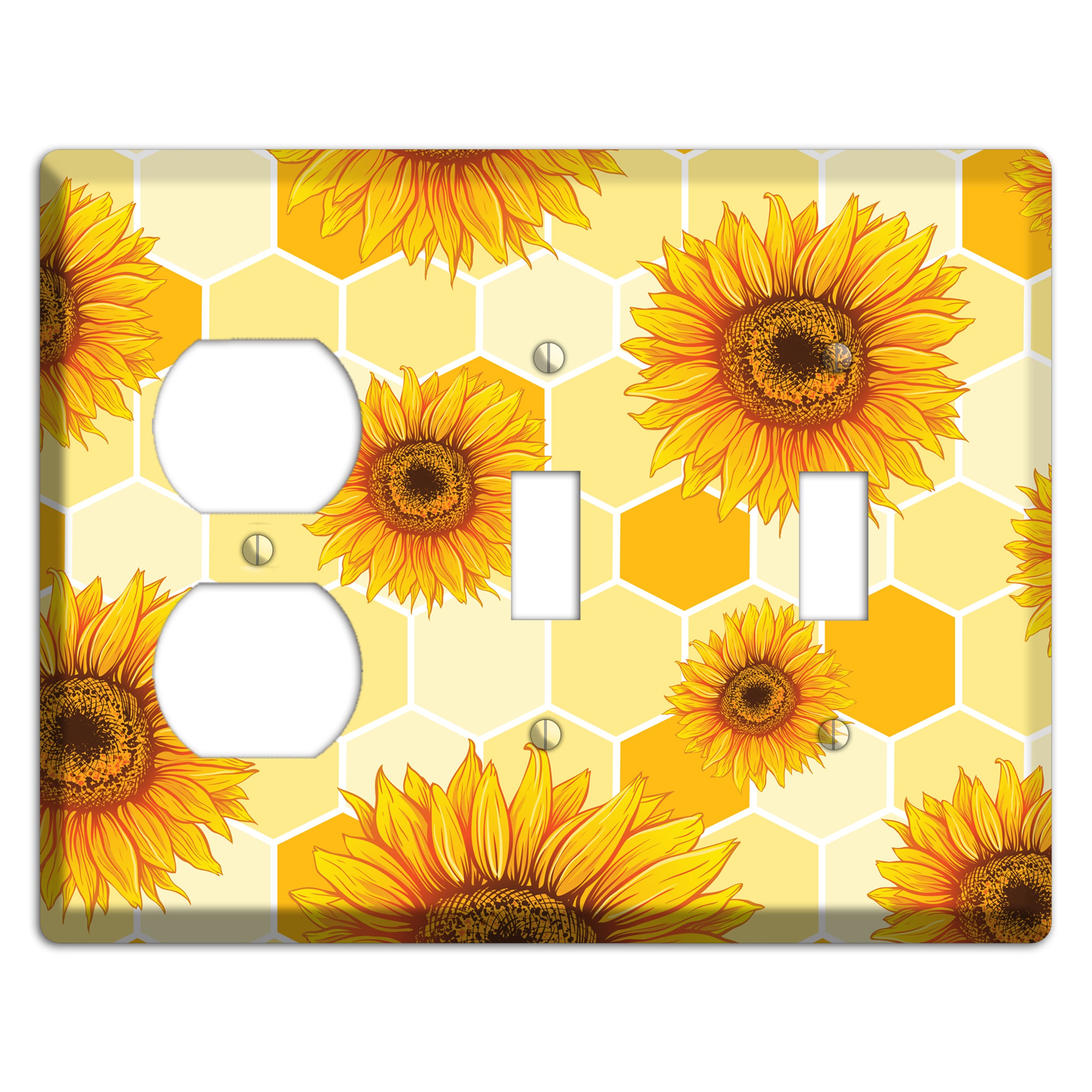 Sunflower & Comb Duplex / 2 Toggle Wallplate