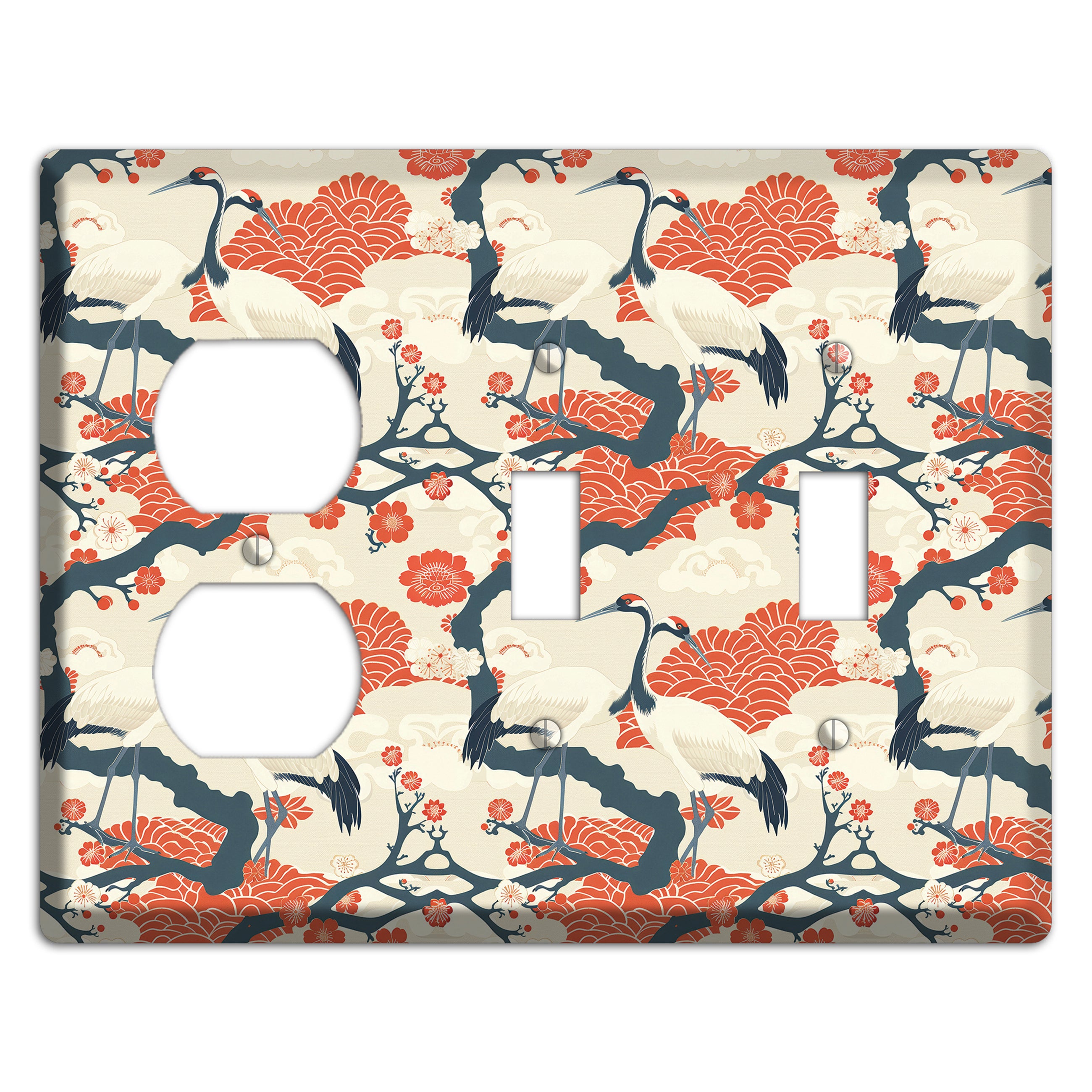 Vermillion Crane Court Duplex / 2 Toggle Wallplate