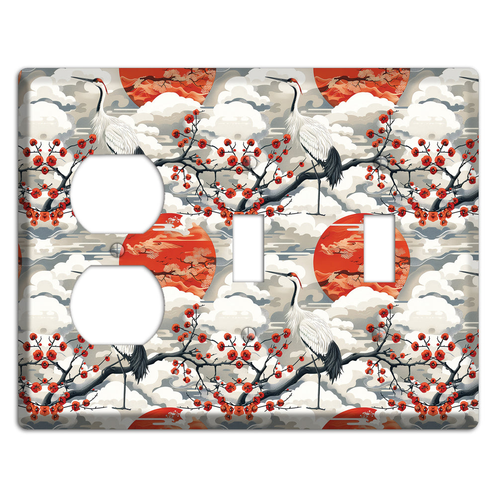 Vermillion Sun Rising Duplex / 2 Toggle Wallplate
