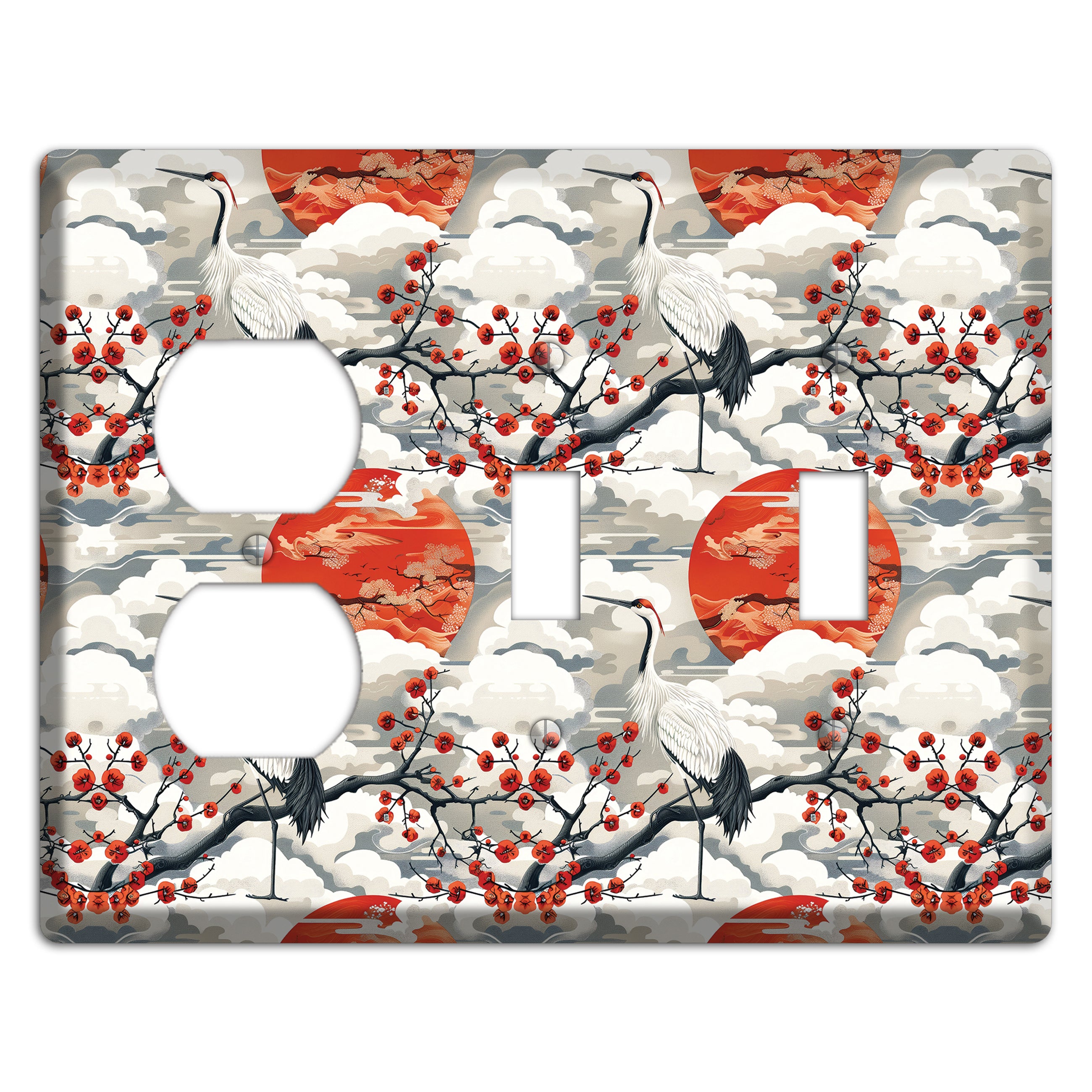 Vermillion Sun Rising Duplex / 2 Toggle Wallplate