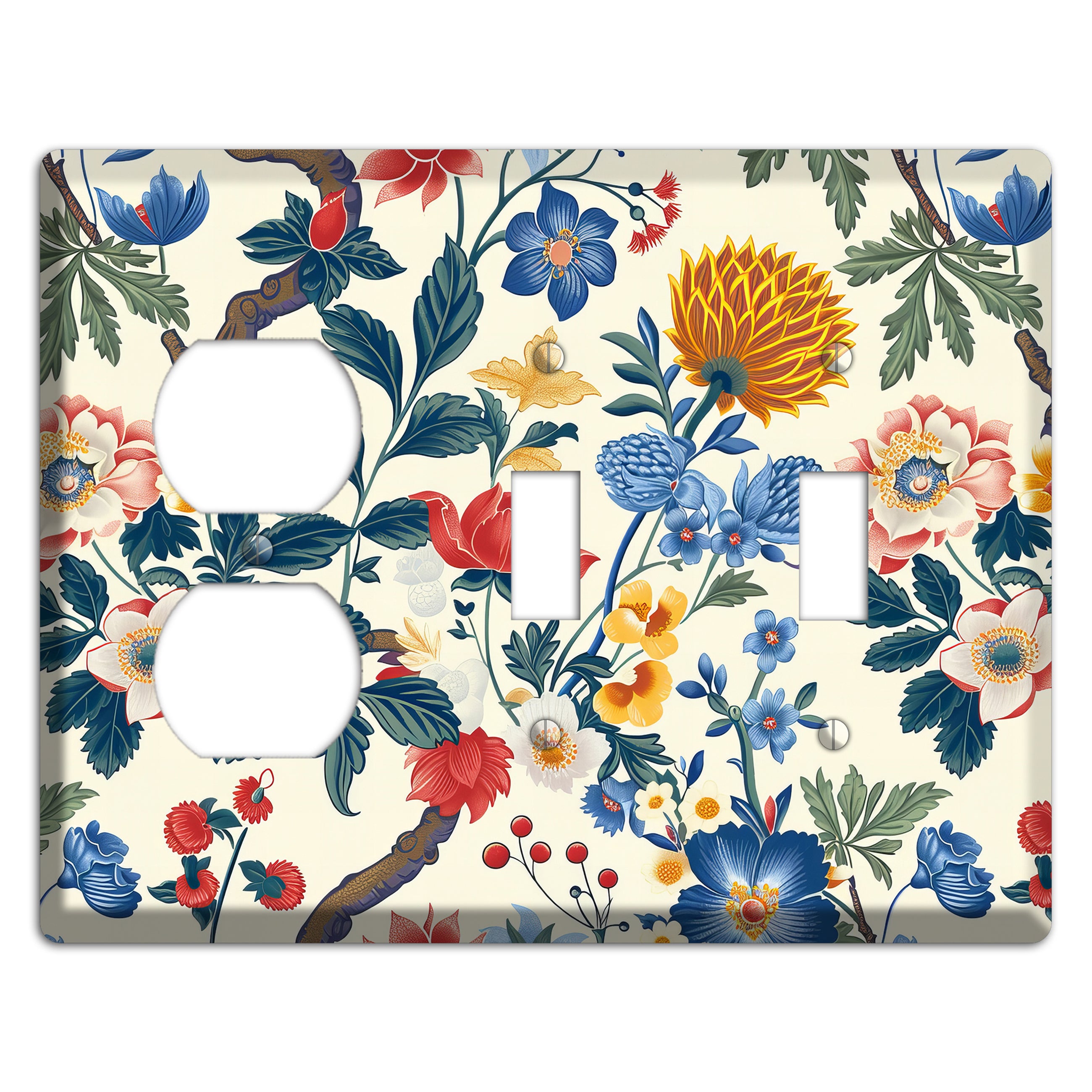 Cottage Garden Reverie Duplex / 2 Toggle Wallplate
